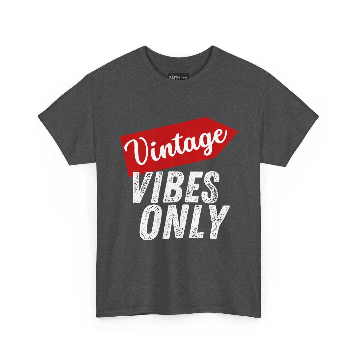 Vintage Vibes Only Unisex Heavy Cotton Tee, Retro T-Shirt, Trendy Gift for Him/Her, Casual Wear, Music Festival Outfit