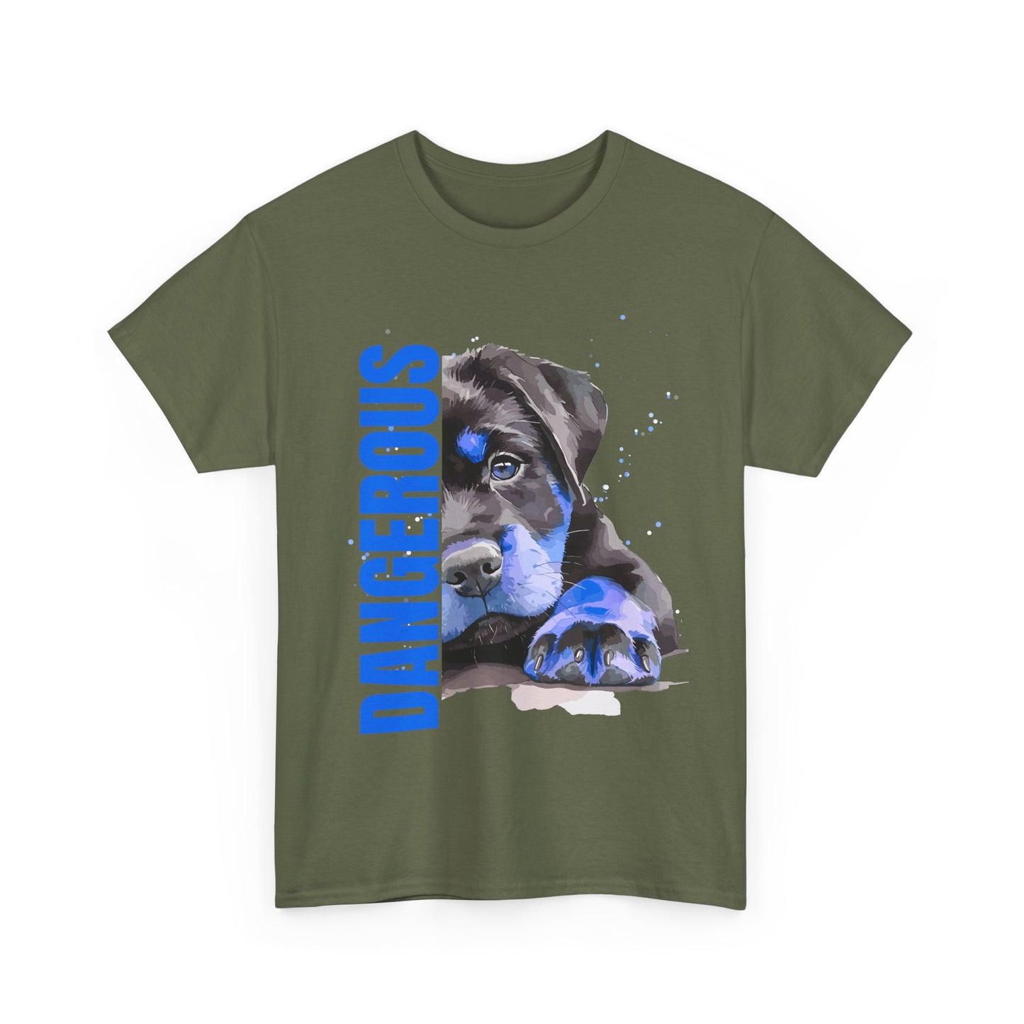 "'DANGEROUS" Cool Dog Lover Tee - Unisex Heavy Cotton T-Shirt