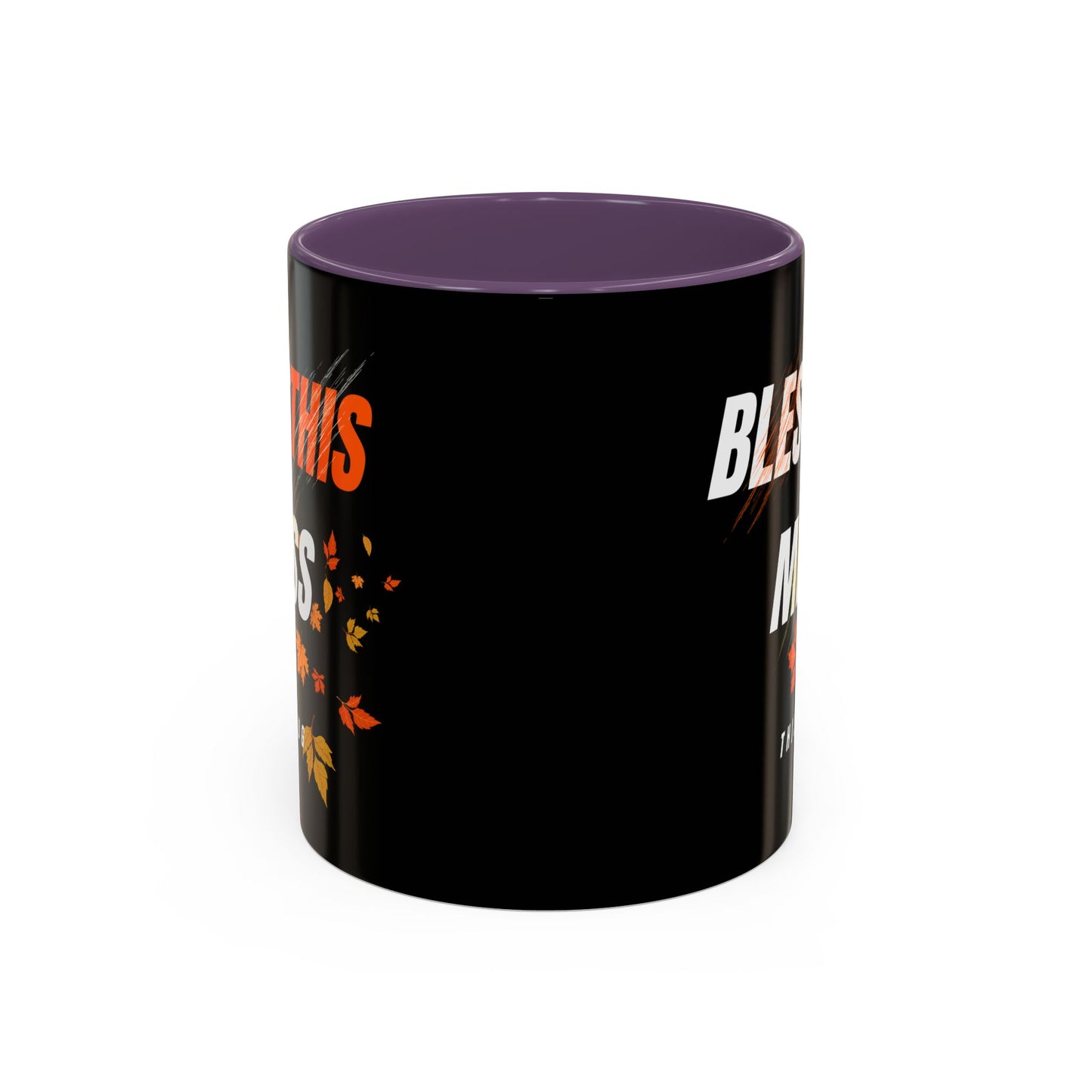 Bless This Mess Coffee Mug, Autumn Mug, Funny Mug Gift, Black Ceramic Mug, Fall Coffee Cup