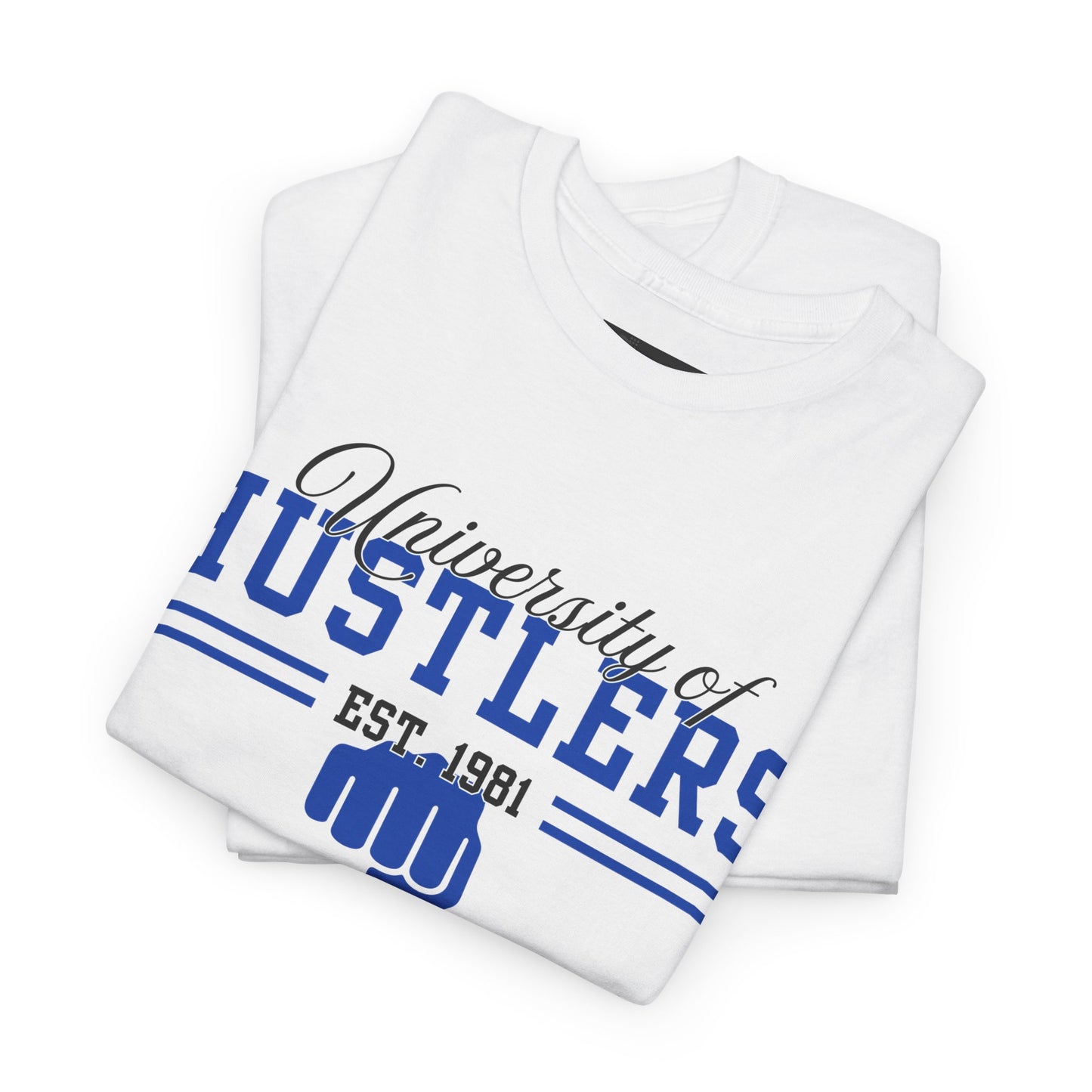 University of Hustlers Unisex Heavy Cotton Tee - Motivational T-Shirt, Casual Wear, Gift Idea, Streetwear, College Merch