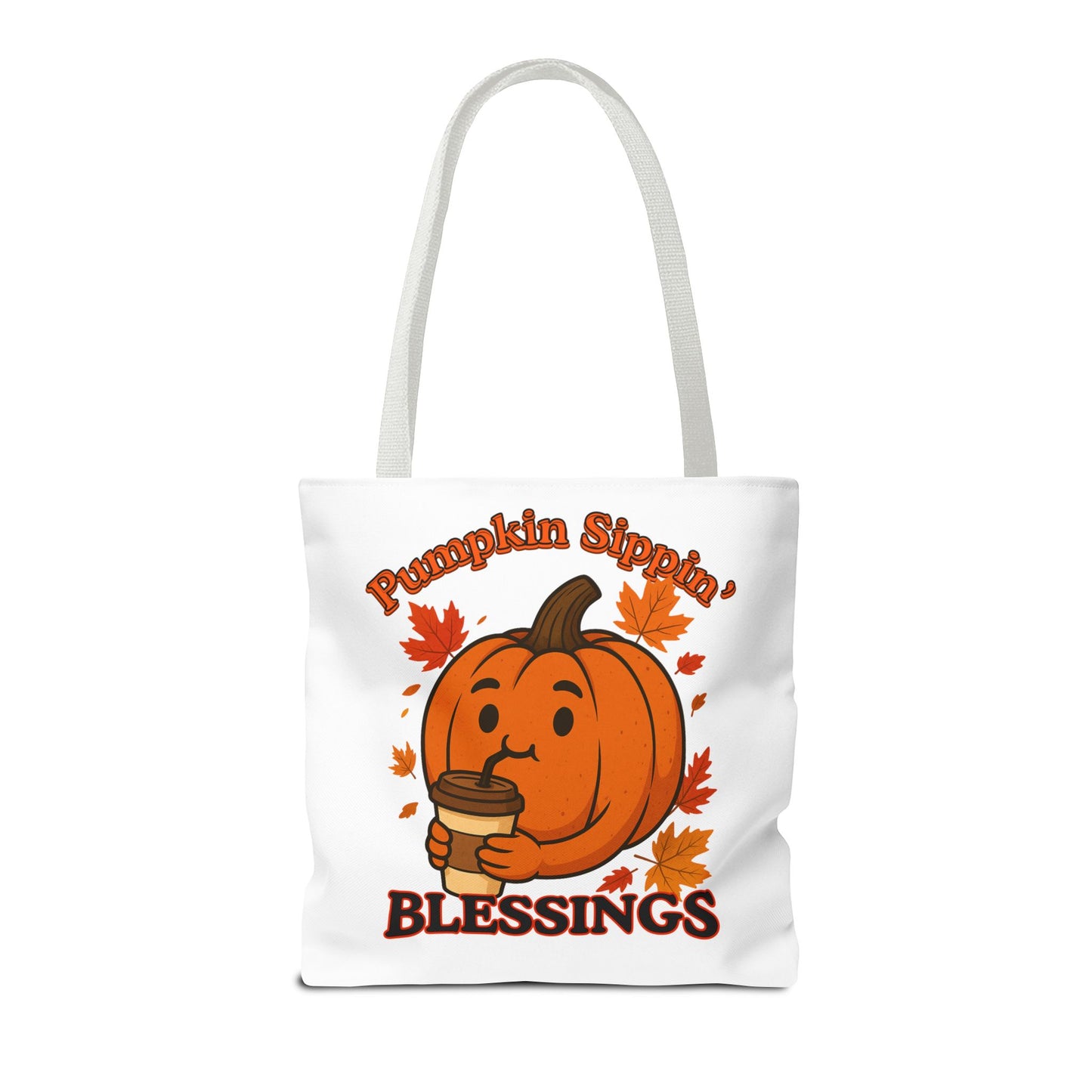 FaithStyles Autumn Pumpkin Blessings Tote Bag | Fall Bag, Cute Tote, Gift for Her, Thanksgiving, Coffee Lovers, Halloween Decor