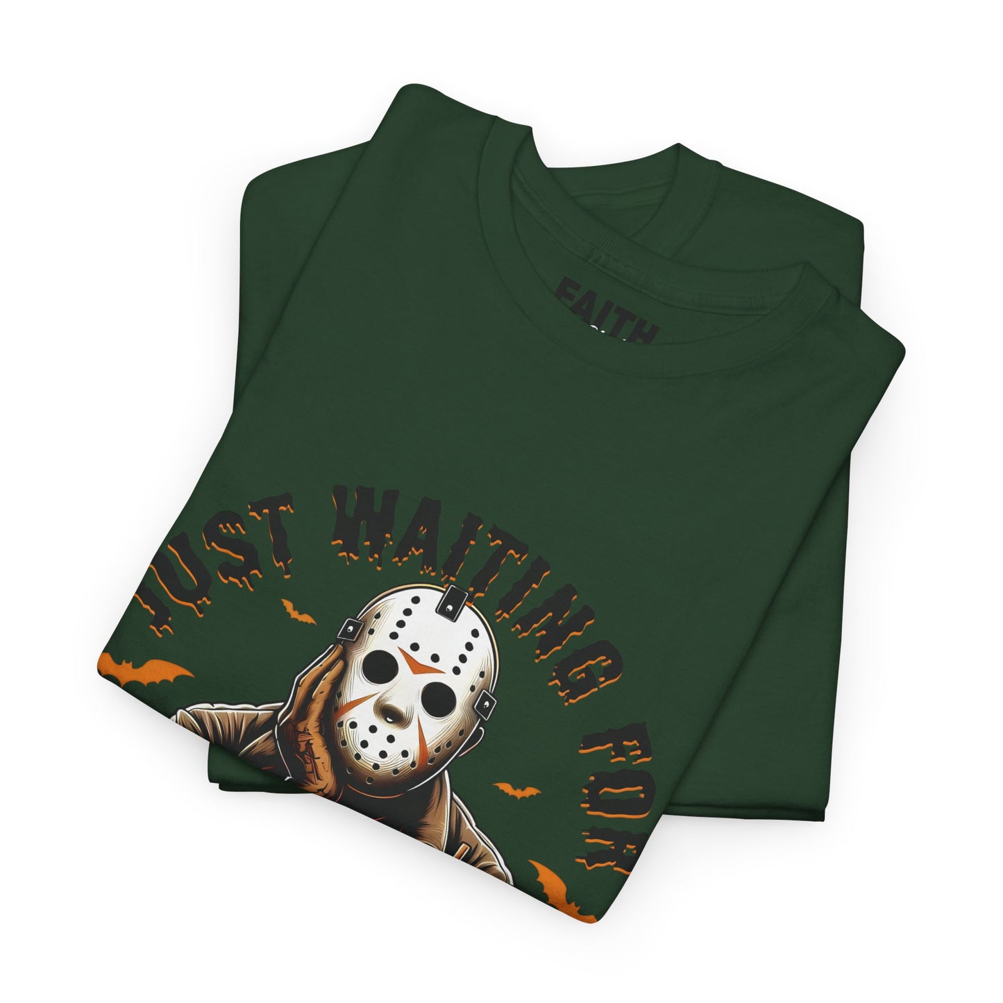 Unisex Halloween Graphic Tee, Spooky T-Shirt for Fall, Just Waiting for My Killer Date Shirt, Perfect for Halloween Parties or Gift