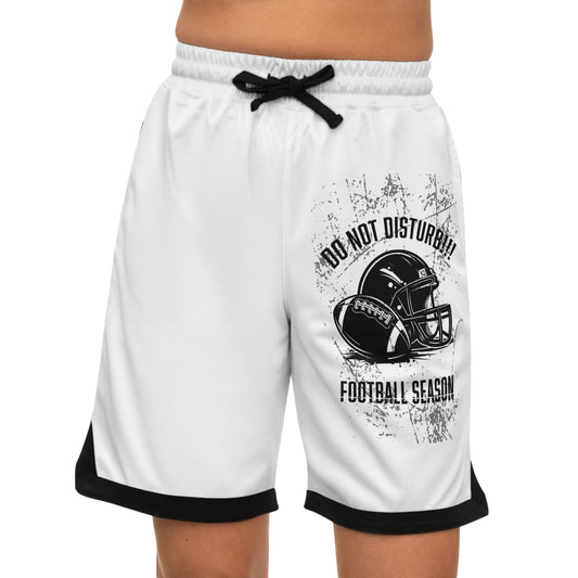 Football-Themed Ribbed Basketball Shorts, Comfortable Athletic Wear for Sports Fans, Perfect Gift for Game Days, Boys and Men's Casual Style