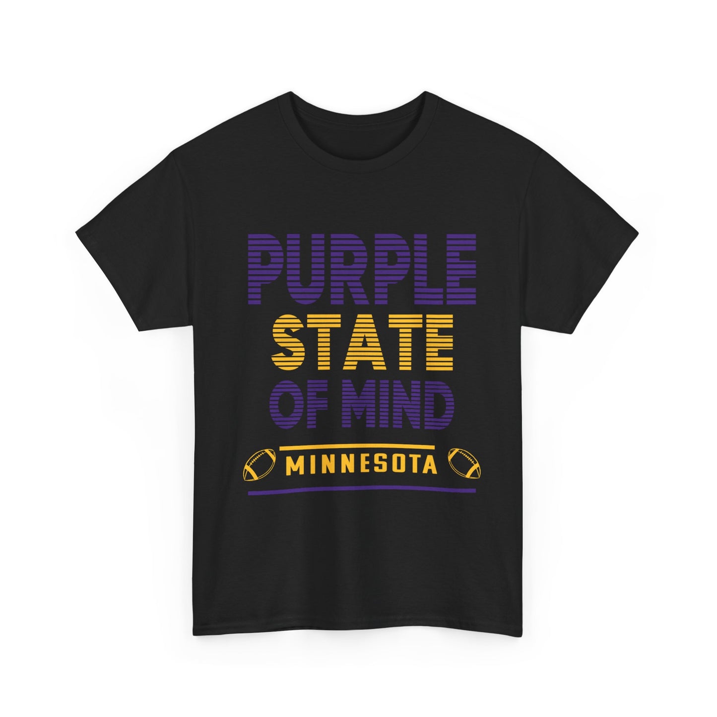 Purple State of Mind Male Cotton Tee, Comfortable Casual Wear, Gift for Minnesota Lovers, Birthday, College Apparel