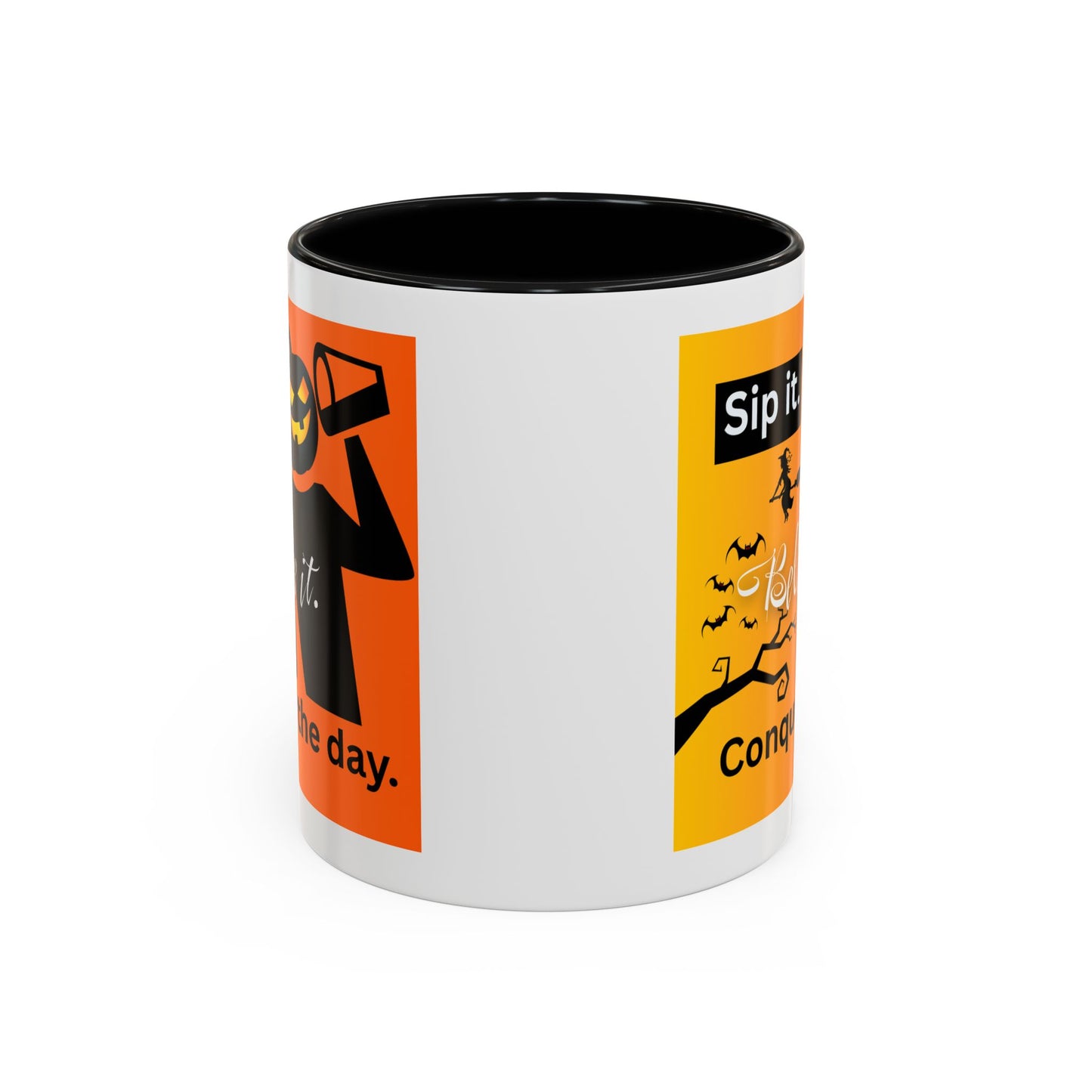 Halloween-Themed Coffee Mug, Sip It Believe It Conquer the Day, Fall Decor, Gift for Pumpkin Lovers, Autumn Kitchenware