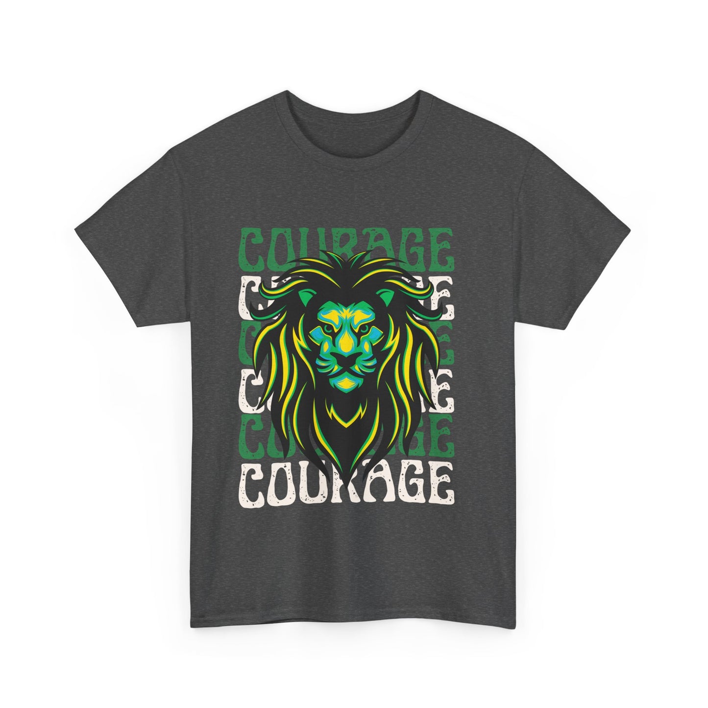 Courageous Lion Tee, Motivational Shirt, Unisex Cotton T-Shirt, Gift for Strength, Inspirational Apparel, Courage Theme
