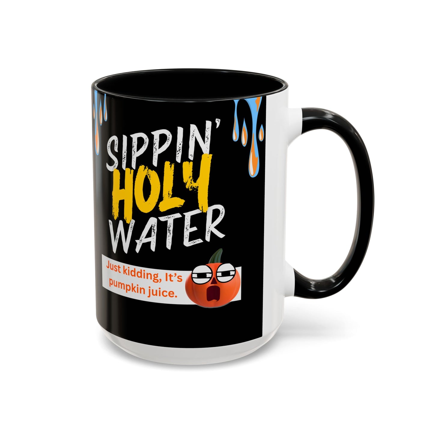 Sippin' Holy Water Coffee Mug, Funny Pumpkin Juice Mug, Halloween Coffee Cup, Unique Gift for Fall, Cute Office Mug, Quirky Kitchenware