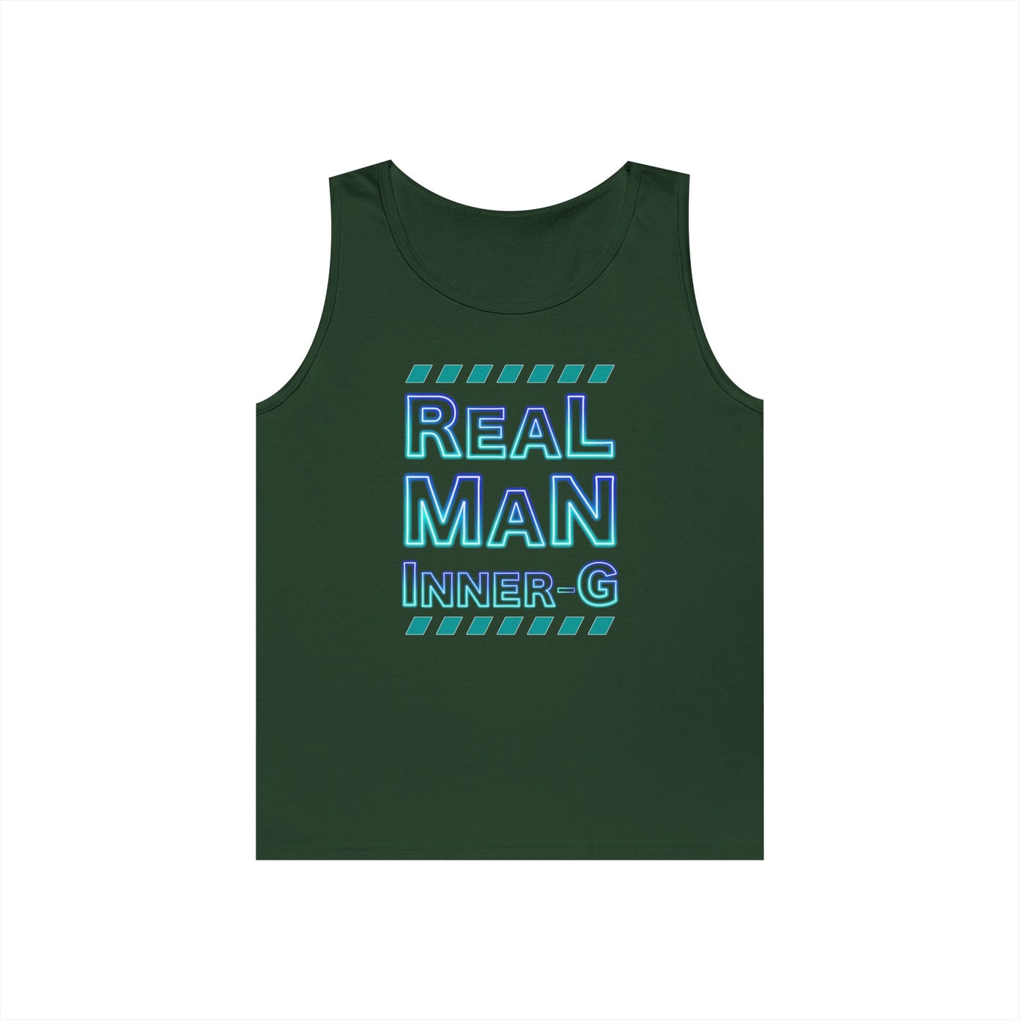 Real Man Inner G Unisex Heavy Cotton Tank Top, Motivational Gym Wear, Summer Fashion, Casual Outift, Gift for Him, Inspirational Tank