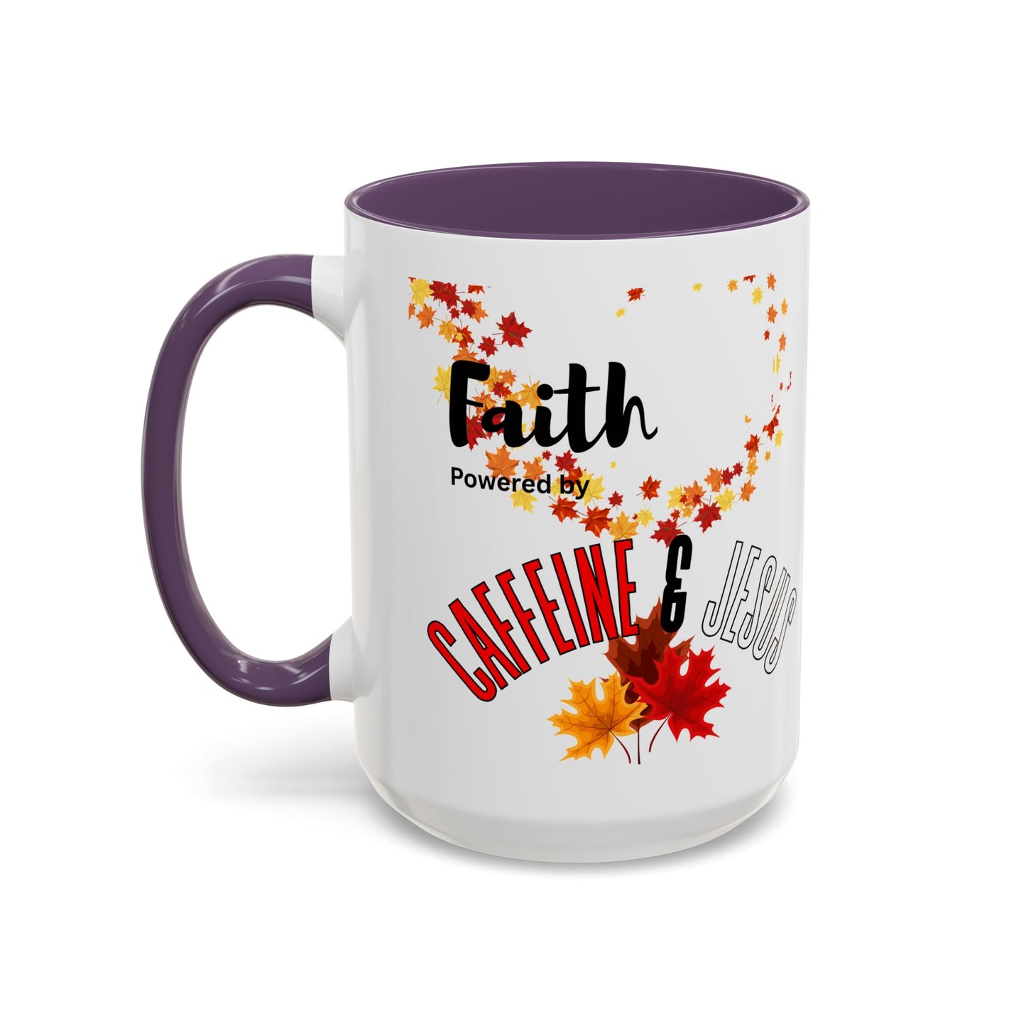Faith & Caffeine Fall Coffee Mug | Perfect for Autumn Lovers, Thanksgiving Gift, Religious Coffee Cup, Inspirational Drinkware, Cozy Vibes