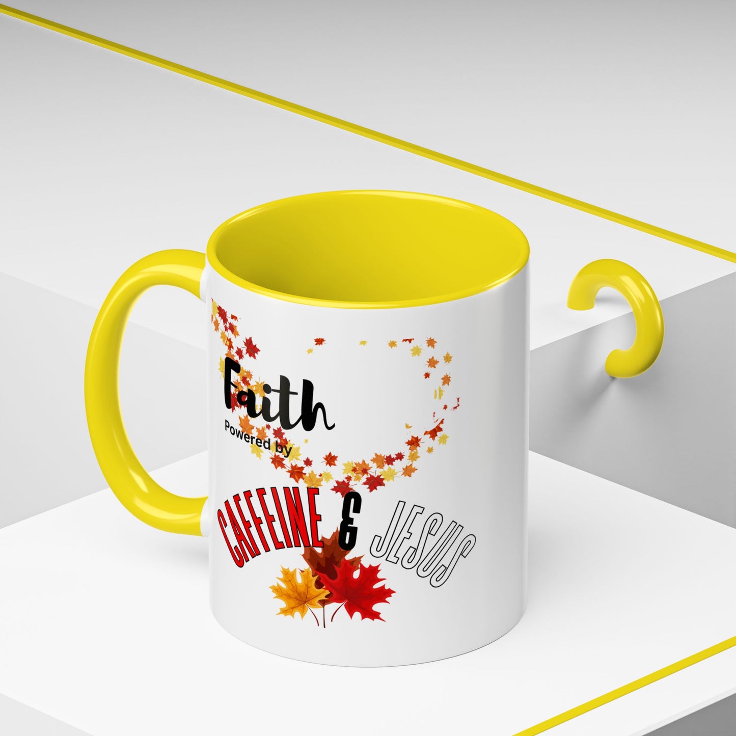 Faith & Caffeine Fall Coffee Mug | Perfect for Autumn Lovers, Thanksgiving Gift, Religious Coffee Cup, Inspirational Drinkware, Cozy Vibes