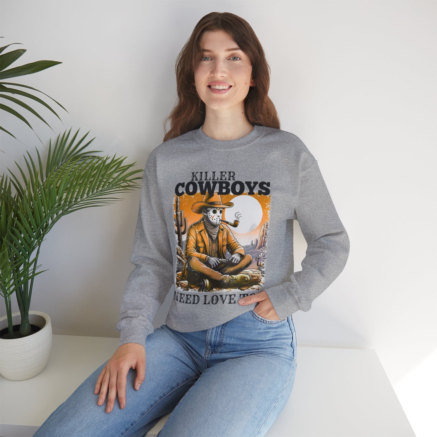 Killer Cowboys Graphic Sweatshirt, Cozy Unisex Pullover, Great for Cowboy Fans