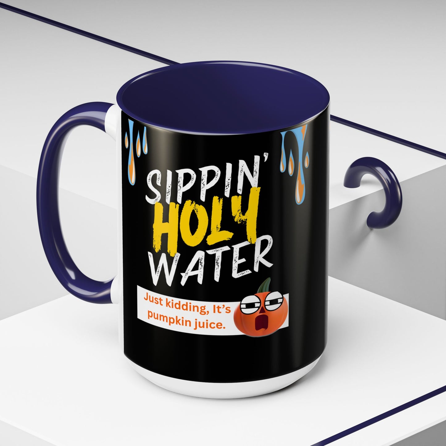 Sippin' Holy Water Coffee Mug, Funny Pumpkin Juice Mug, Halloween Coffee Cup, Unique Gift for Fall, Cute Office Mug, Quirky Kitchenware