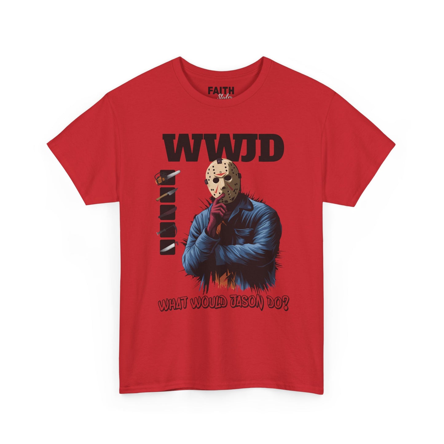 WWJD Unisex Heavy Cotton Tee, Graphic T-Shirt, Casual Wear, Gift for Him, Trendy Apparel, Statement Tee