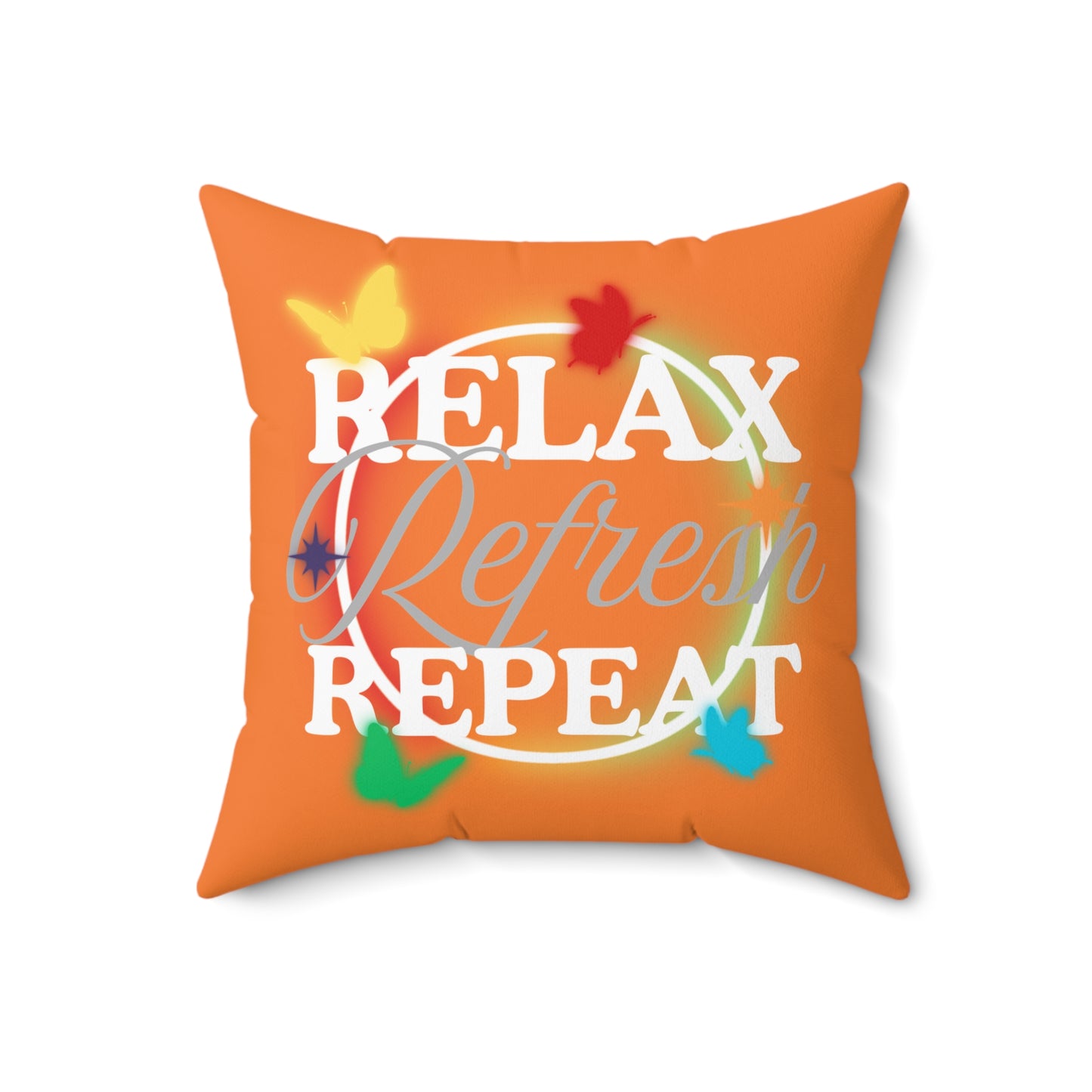 Relax Refresh Repeat Pillow, Motivational Home Decor, Throw Pillow, Gift for Wellness, Cozy Room Accent, Stress Relief