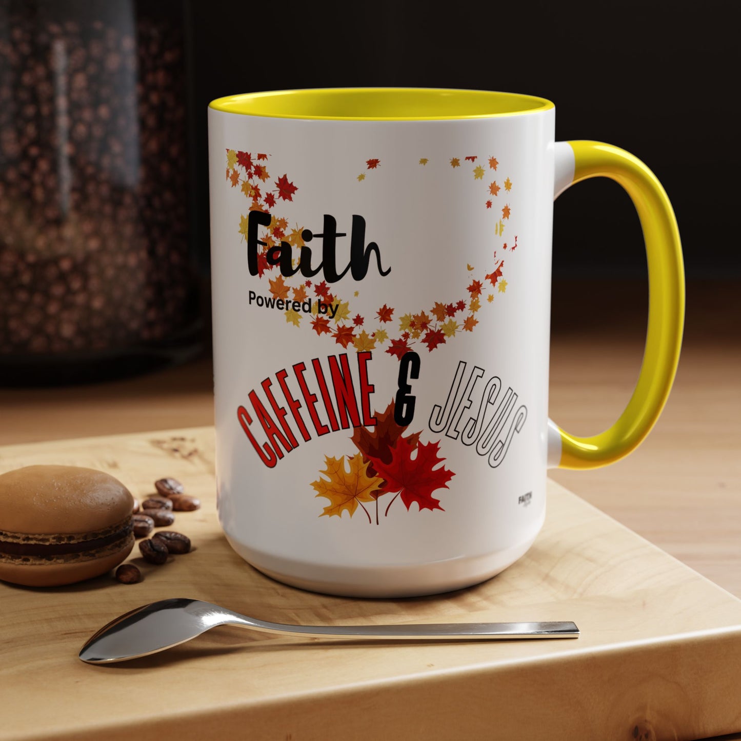 FaithStyles Faith & Caffeine Fall Coffee Mug | Perfect for Autumn Lovers, Thanksgiving Gift, Religious Coffee Cup, Inspirational Drinkware, Cozy Vibes