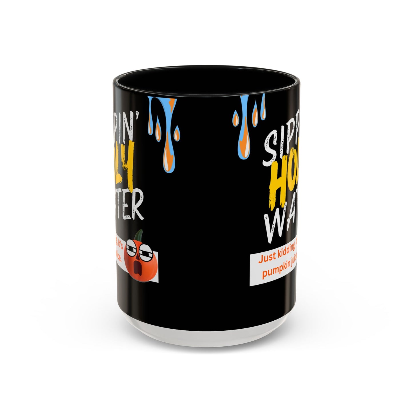 Sippin' Holy Water Coffee Mug, Funny Pumpkin Juice Mug, Halloween Coffee Cup, Unique Gift for Fall, Cute Office Mug, Quirky Kitchenware