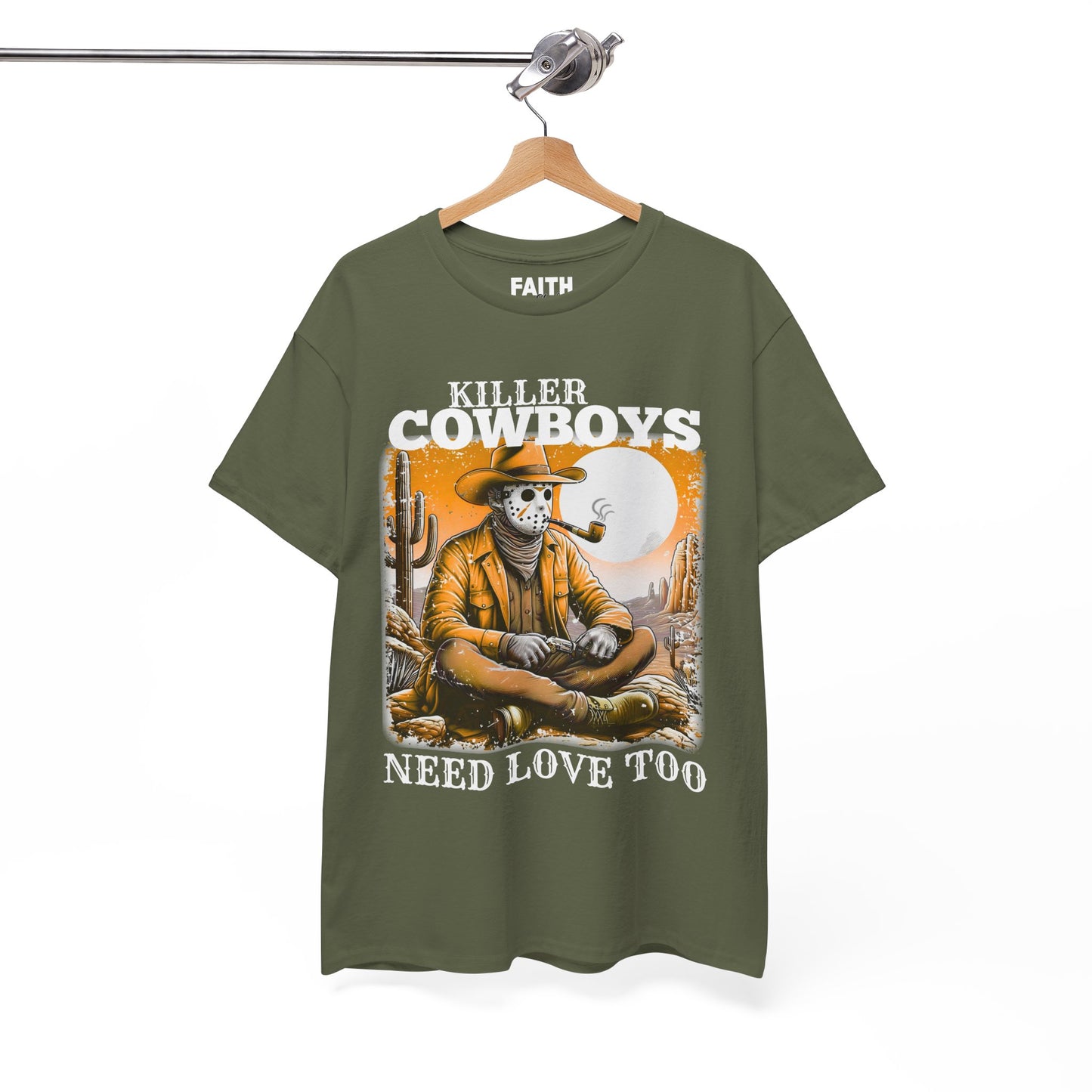 Killer Cowboys Graphic Tee, Unisex Heavy Cotton T-Shirt for Casual Wear, Cowboy Lover Gift, Western Occasion Apparel