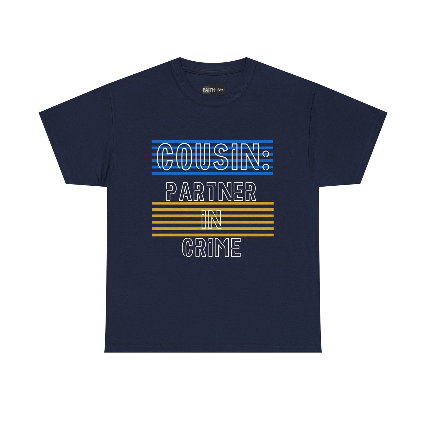 Cousins Partner in Crime Tee | Unisex Heavy Cotton T-Shirt for Family Gatherings, Cousin's Day, Gift for Cousins, Comfortable Casual Wear