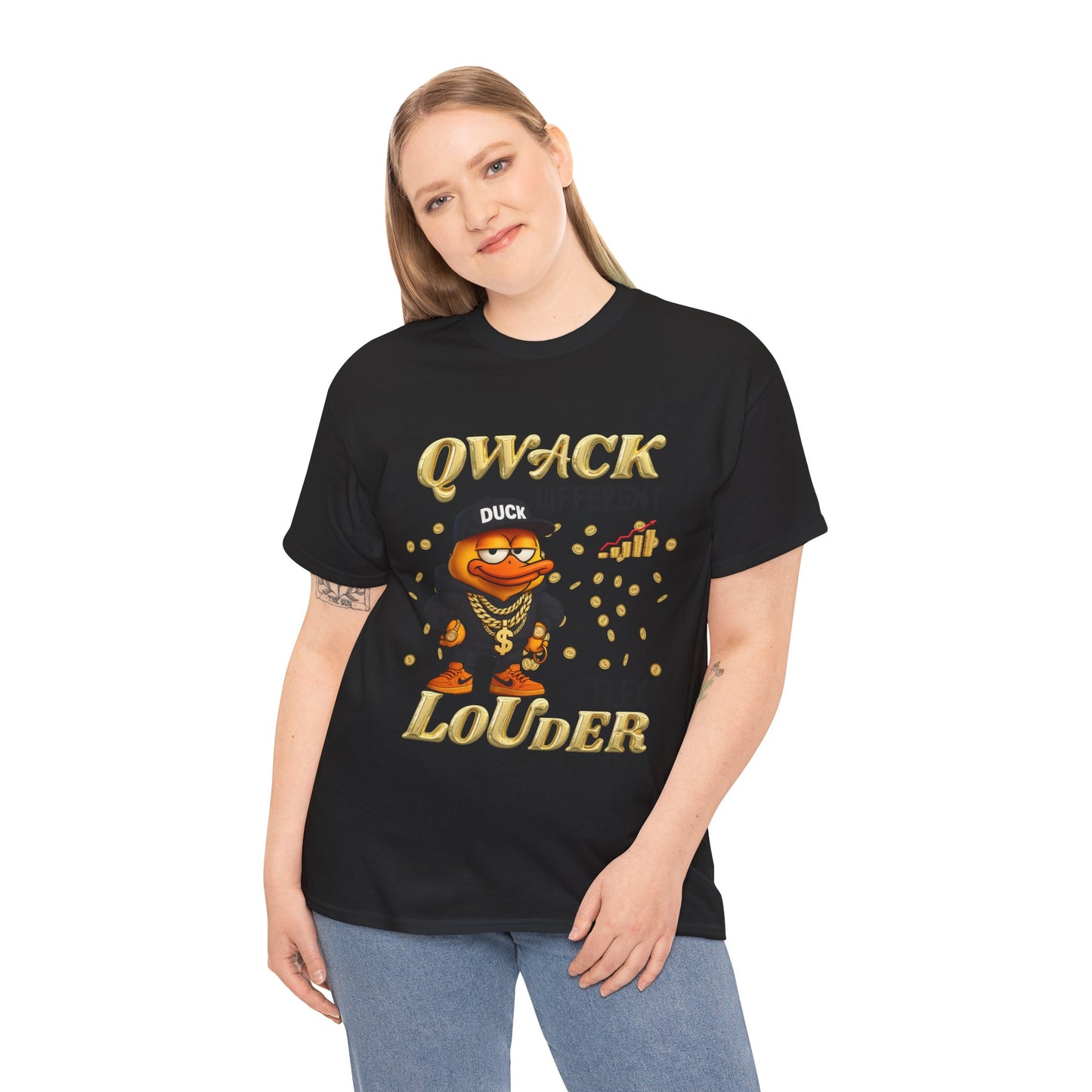 Qwack Different Unisex Heavy Cotton Tee, Fun T-Shirt, Gift for Duck Lovers, Casual Wear, Streetwear Style, Summer Vibes