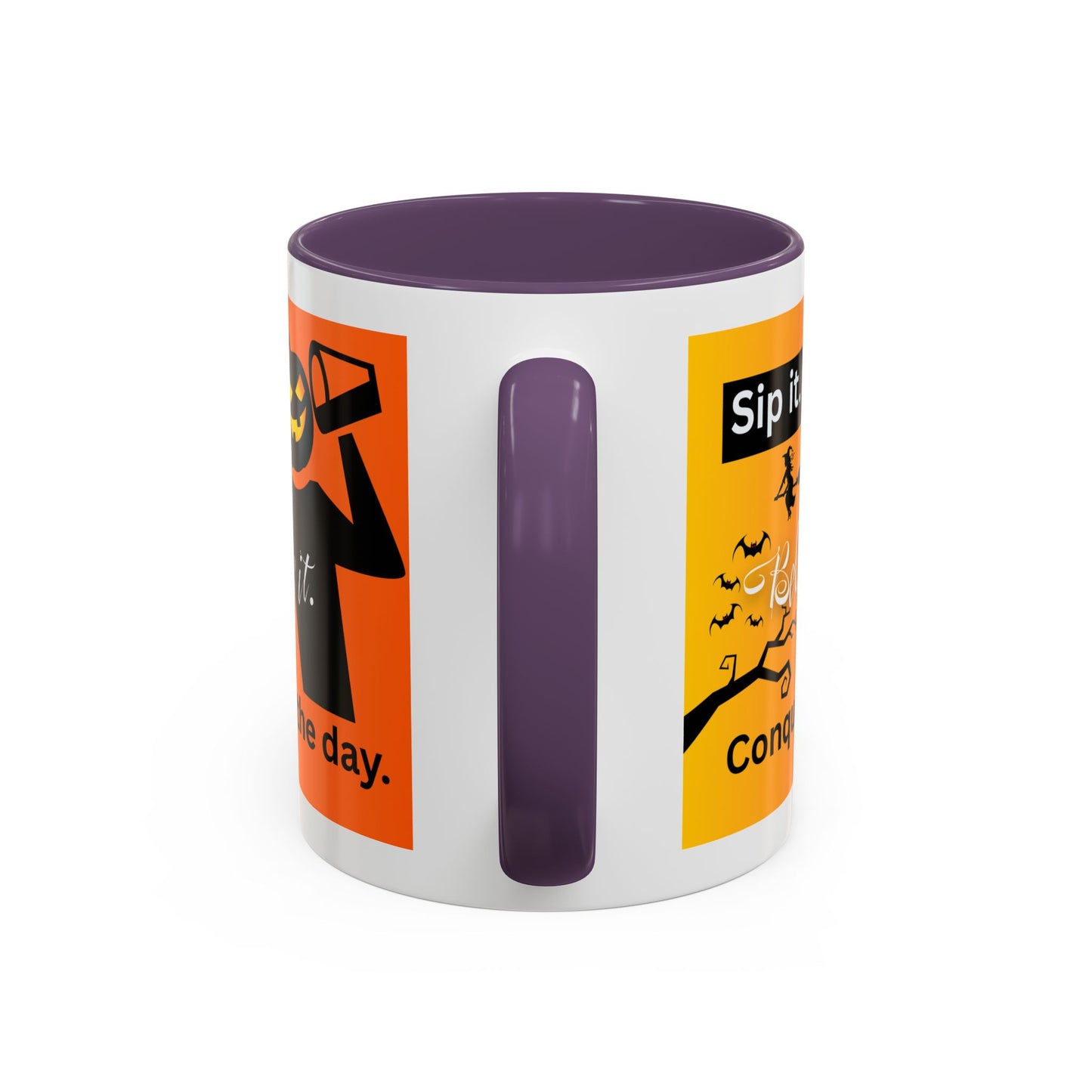 Halloween-Themed Coffee Mug, Sip It Believe It Conquer the Day, Fall Decor, Gift for Pumpkin Lovers, Autumn Kitchenware