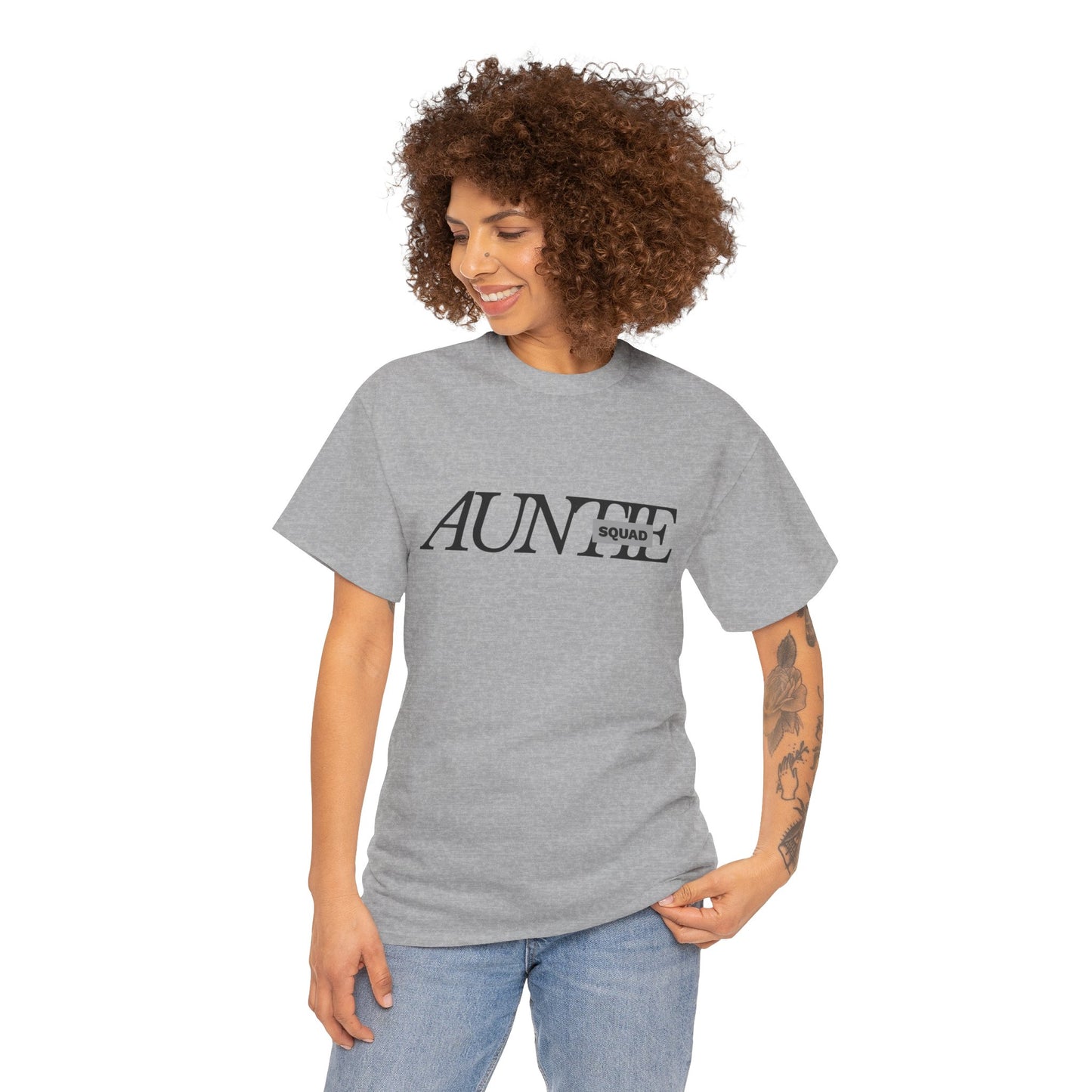 Auntie Squad Unisex Heavy Cotton Tee | Perfect Gift for Aunts | Family Reunion, Birthday, Mother's Day, Casual Wear, Everyday Comfort