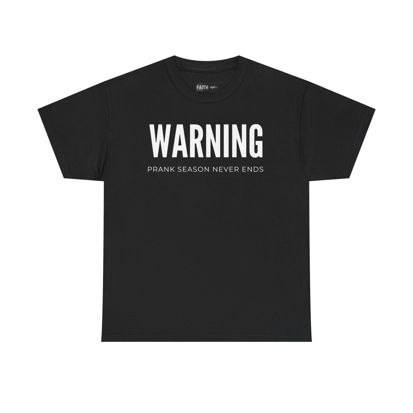 Warning Prank Season Unisex Heavy Cotton Tee | Fun Gift, Casual Wear, Comedy Merchandise, Birthday Gift, Prankster Shirt