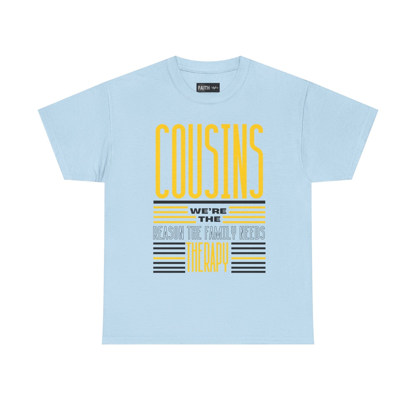 Cousins Therapy Tees, Family Reunion Shirt, Casual Wear, Gift for Cousins, Fun Family Quote Tee