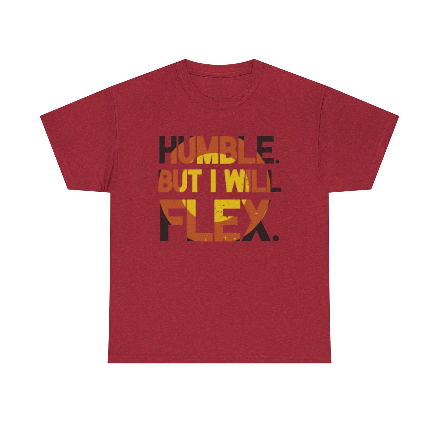 Male Heavy Cotton Tee - 'Humble. But I Will Flex.' Motivational Shirt, Gift for Fitness Lovers, Casual Top, Birthday Gift, Gym Wear