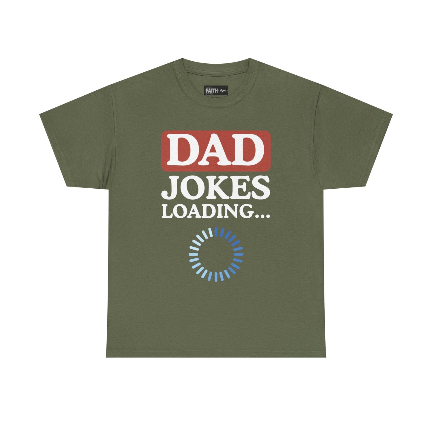Dad Jokes Loading Unisex Heavy Cotton Tee, Funny Father's Day Gift, Humor T-Shirt, Dad Shirt, Gag Gift for Dads, Casual Everyday Wear