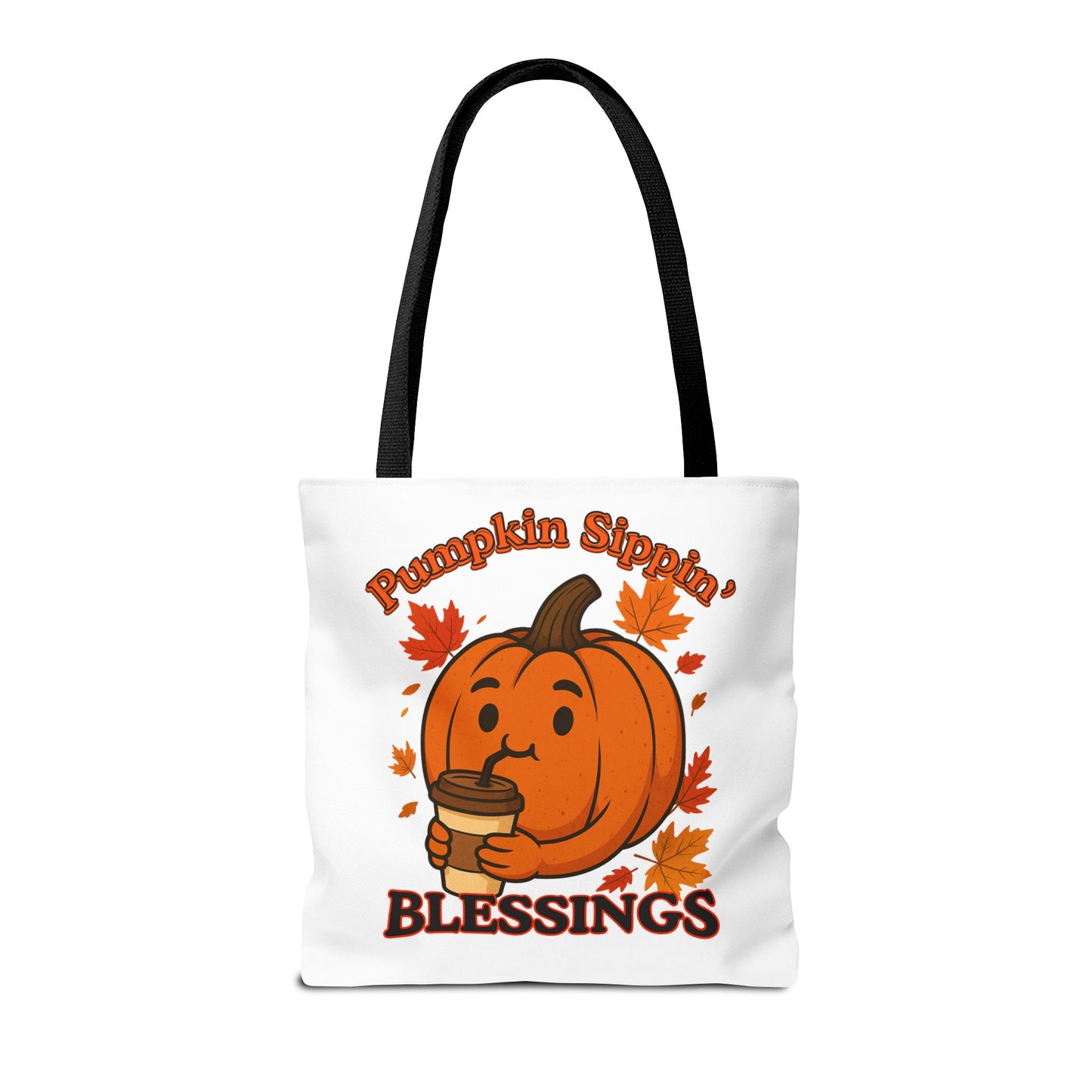 FaithStyles Autumn Pumpkin Blessings Tote Bag | Fall Bag, Cute Tote, Gift for Her, Thanksgiving, Coffee Lovers, Halloween Decor