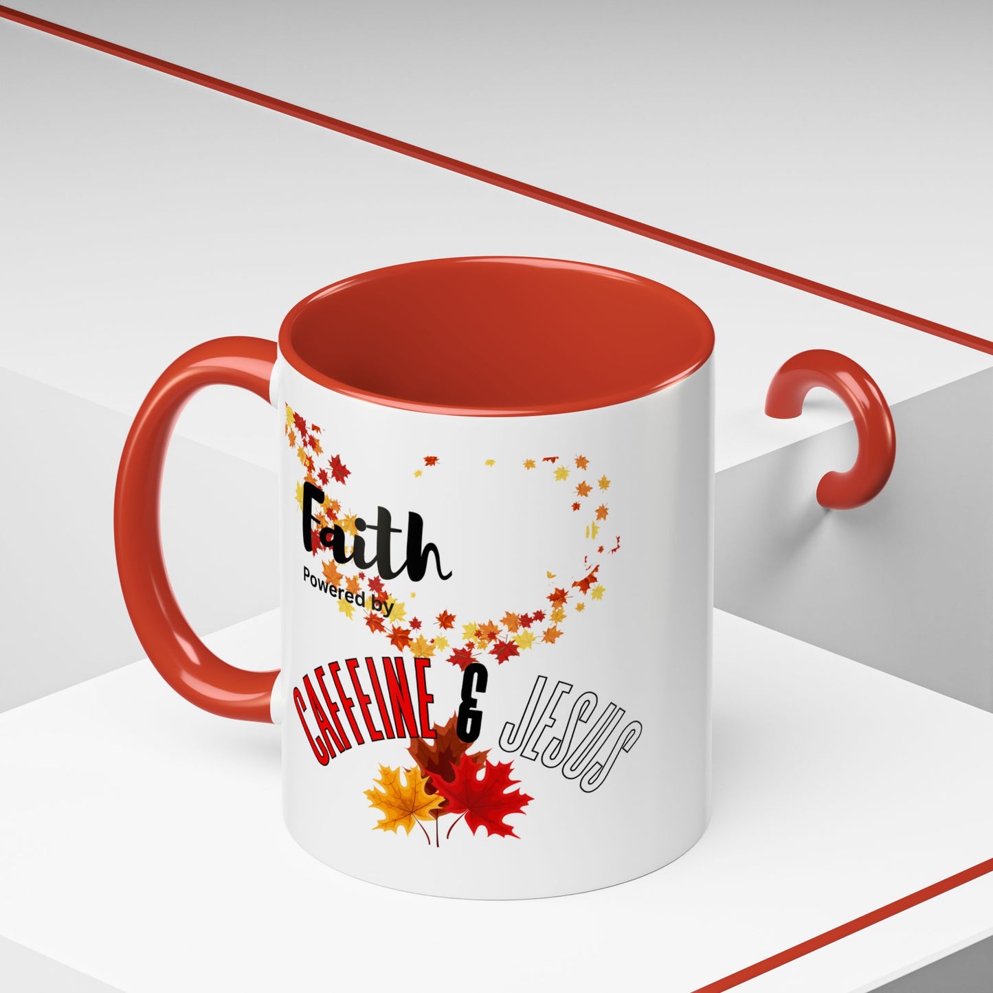 FaithStyles Faith & Caffeine Fall Coffee Mug | Perfect for Autumn Lovers, Thanksgiving Gift, Religious Coffee Cup, Inspirational Drinkware, Cozy Vibes