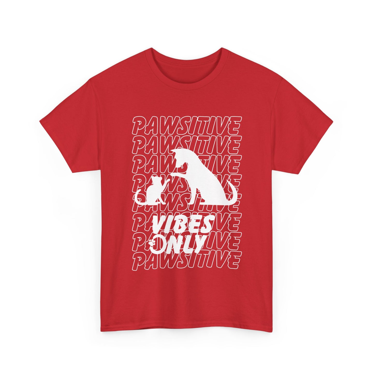 "Pawsitive Vibes Only" Unisex Heavy Cotton T-shirt