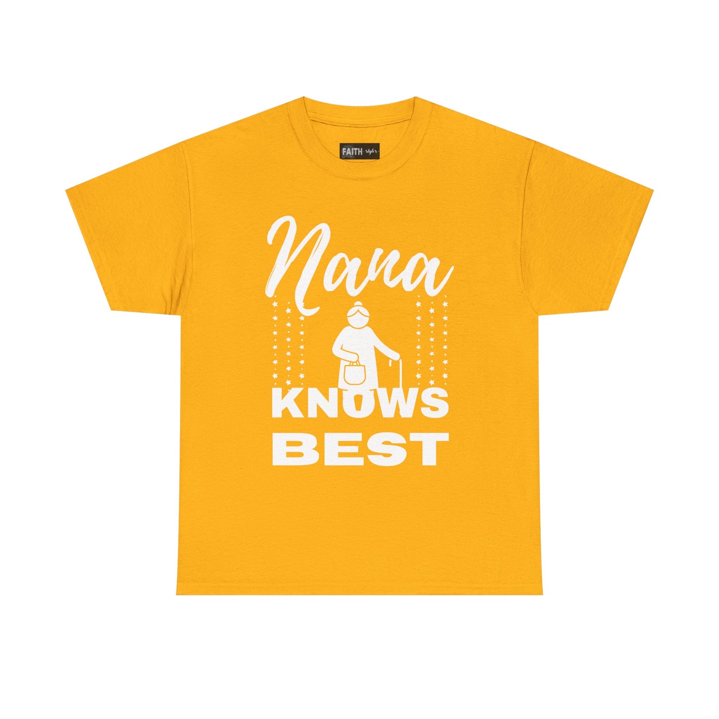 Unisex Heavy Cotton Tee - Nana Knows Best, Gift for Grandma, Family Reunion, Mother's Day, Casual Everyday Wear