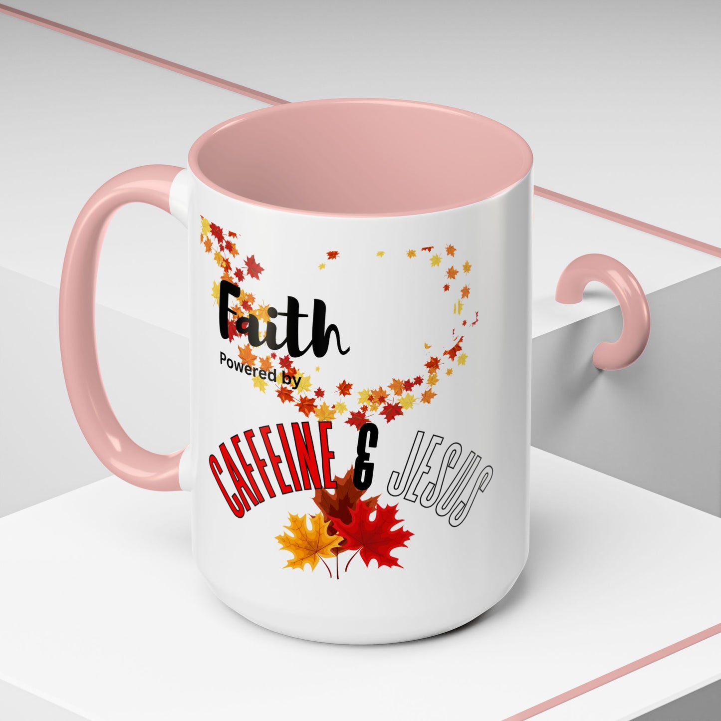 Faith & Caffeine Fall Coffee Mug | Perfect for Autumn Lovers, Thanksgiving Gift, Religious Coffee Cup, Inspirational Drinkware, Cozy Vibes