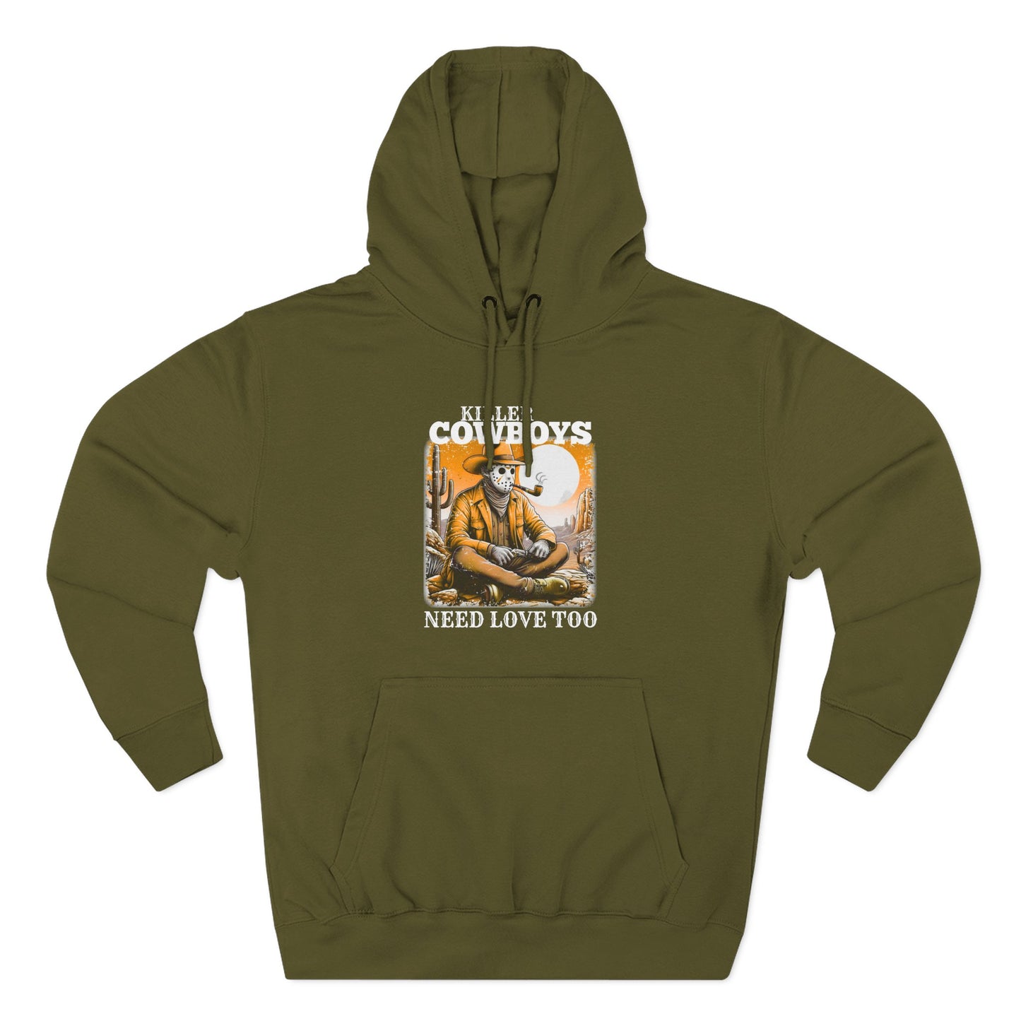 Three-Panel Fleece Hoodie-Front & Back Images