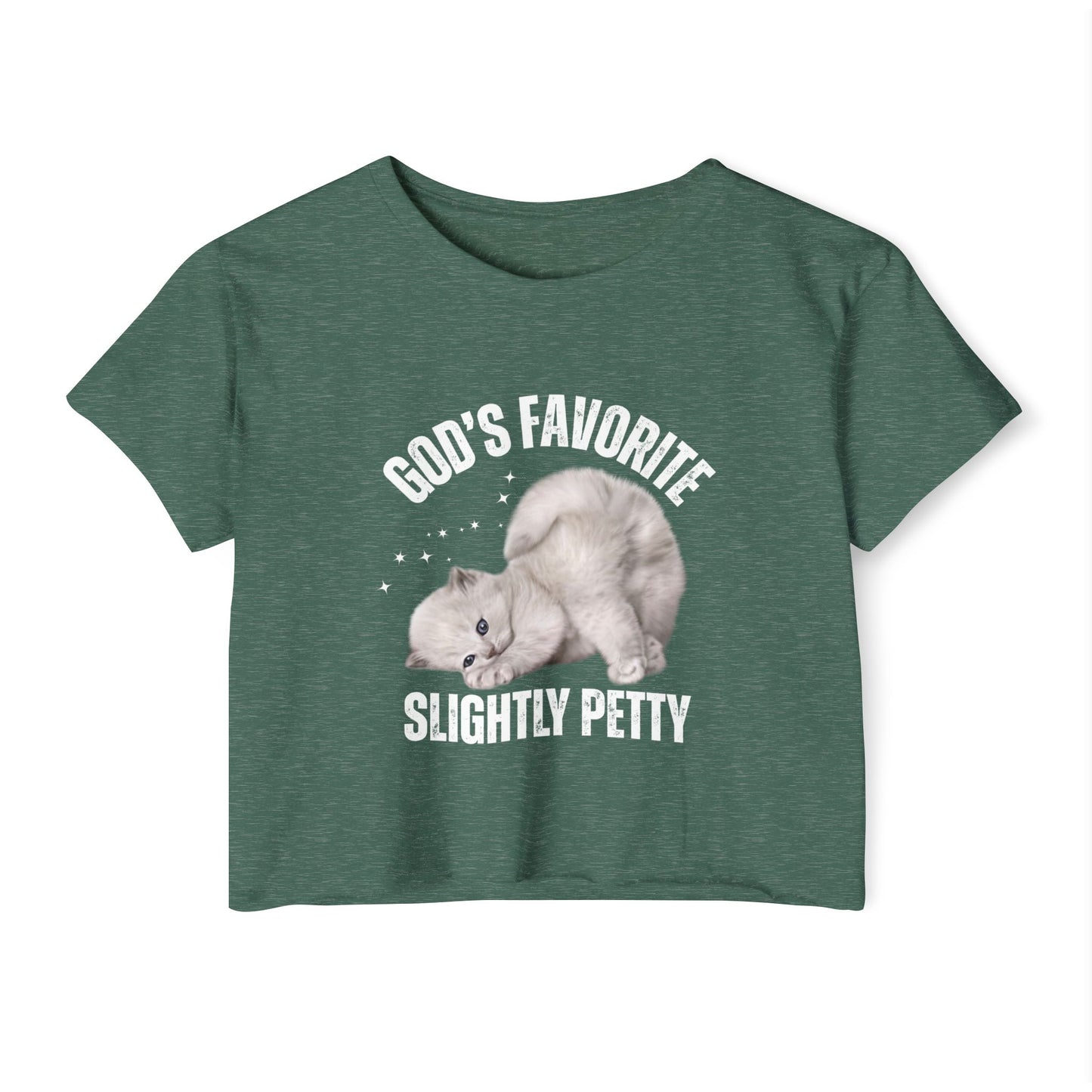 God's Favorite Slightly Petty Women's Festival Crop Top, Cute Summer Shirt, Fun Graphic Tee, Festival Outfit, Trendy Streetwear