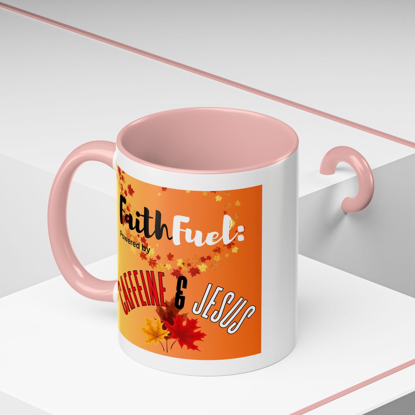 FaithFuel Caffeine & Jesus Mug - Fall Coffee Cup, Inspirational Gift, Autumn Decor, Home Office Supplies, Religious Mug