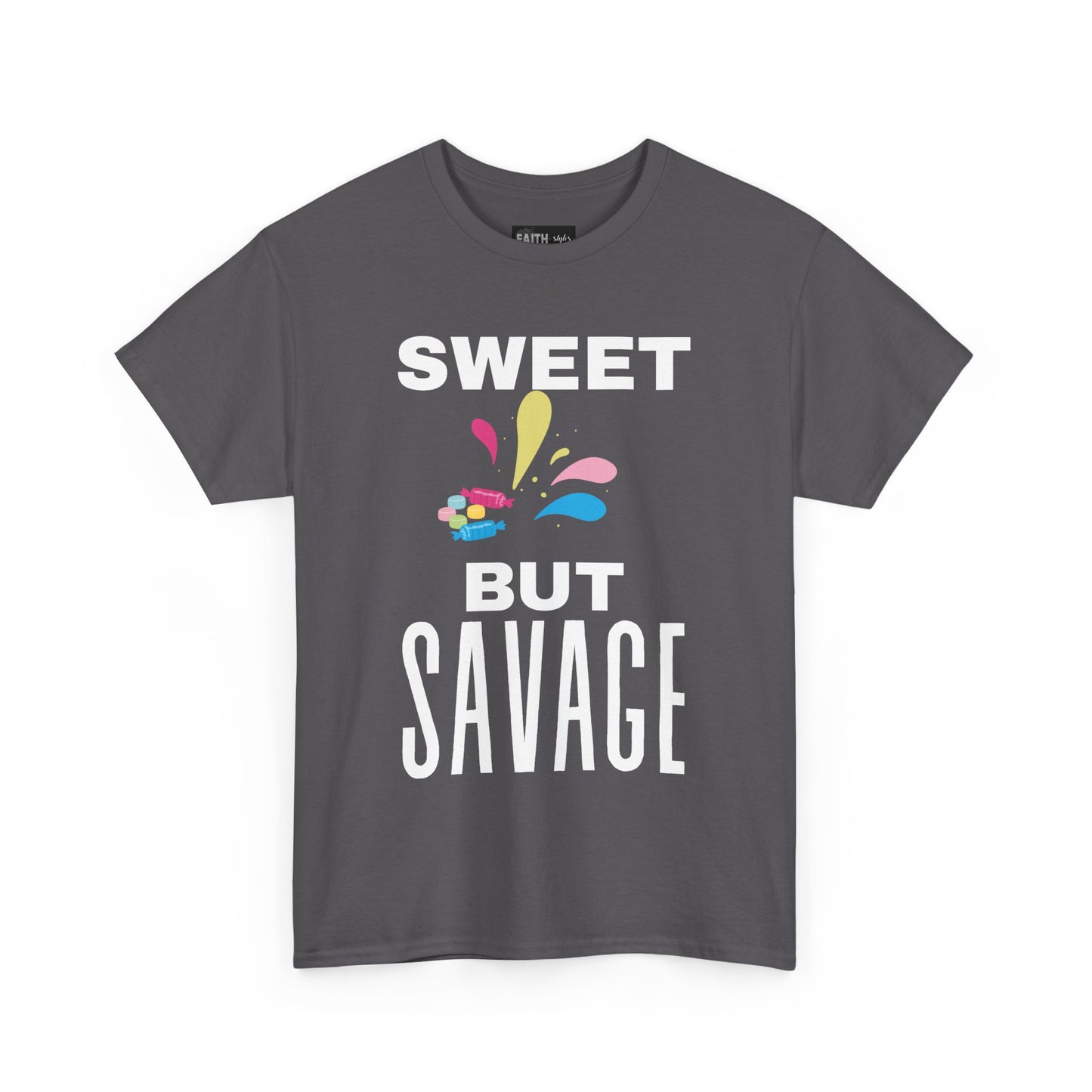 Sweet but Savage Grandma Cotton Tee | Fun Gift for Trendsetters, Everyday Wear, Birthday Party, and Casual Outings