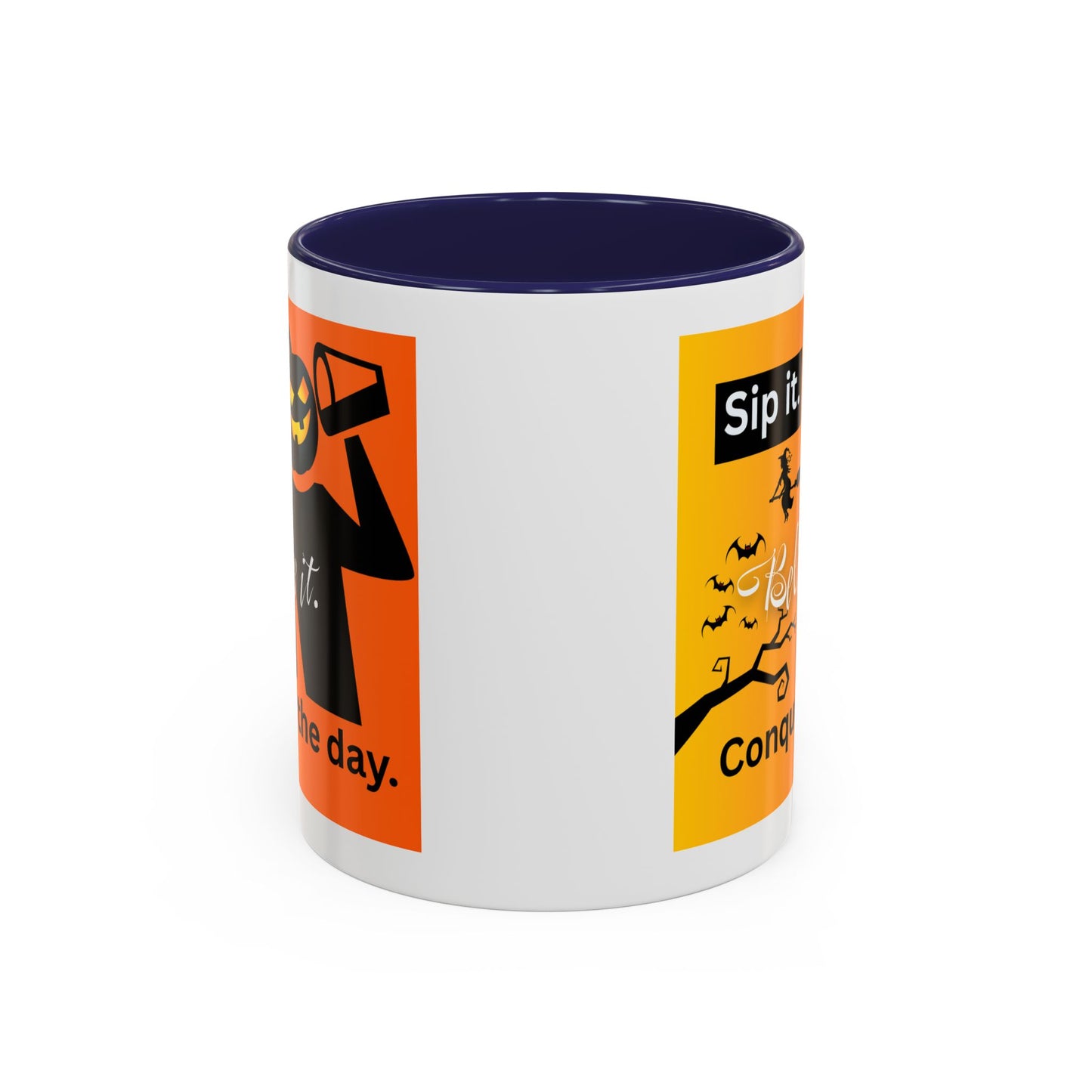 Halloween-Themed Coffee Mug, Sip It Believe It Conquer the Day, Fall Decor, Gift for Pumpkin Lovers, Autumn Kitchenware
