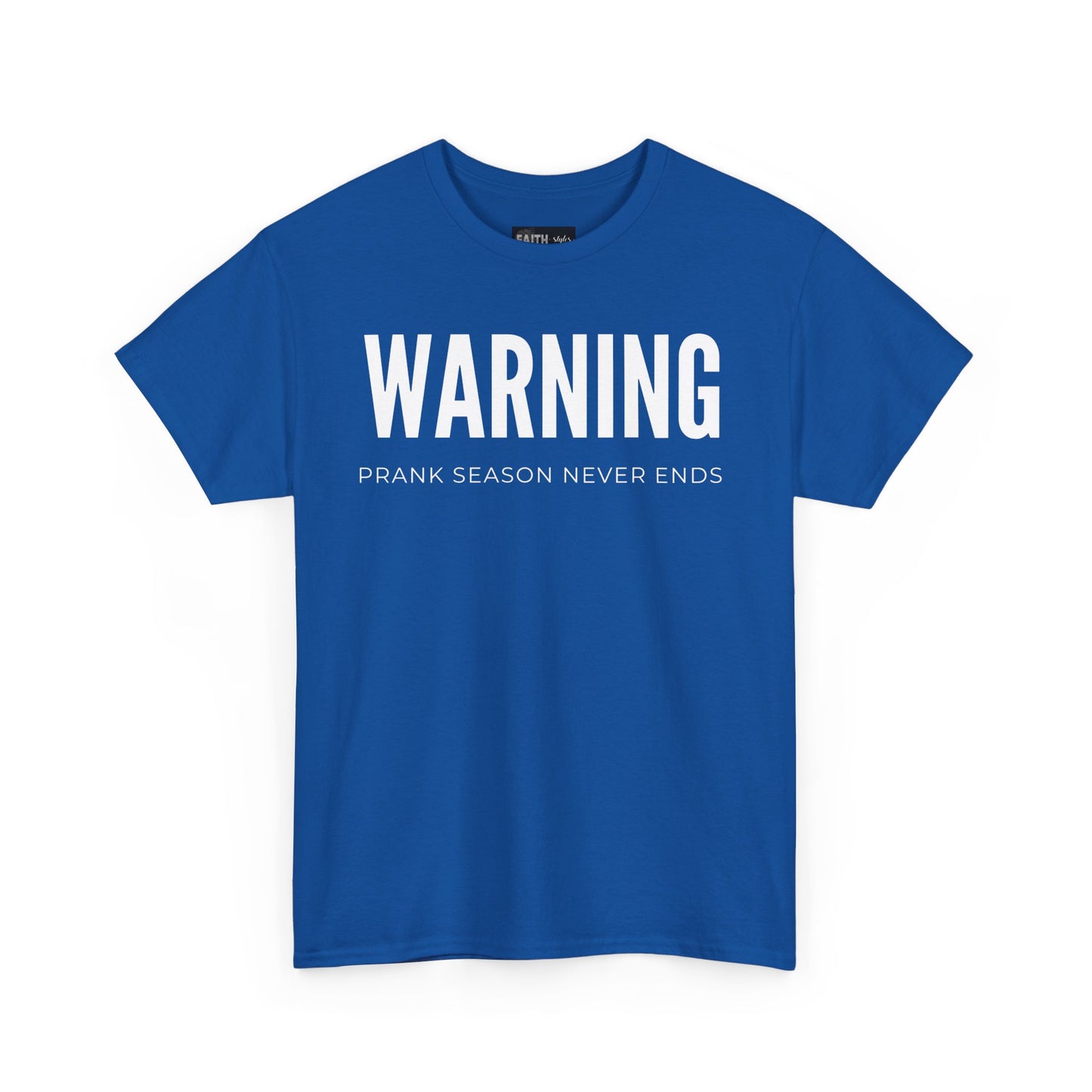Warning Prank Season Unisex Heavy Cotton Tee | Fun Gift, Casual Wear, Comedy Merchandise, Birthday Gift, Prankster Shirt