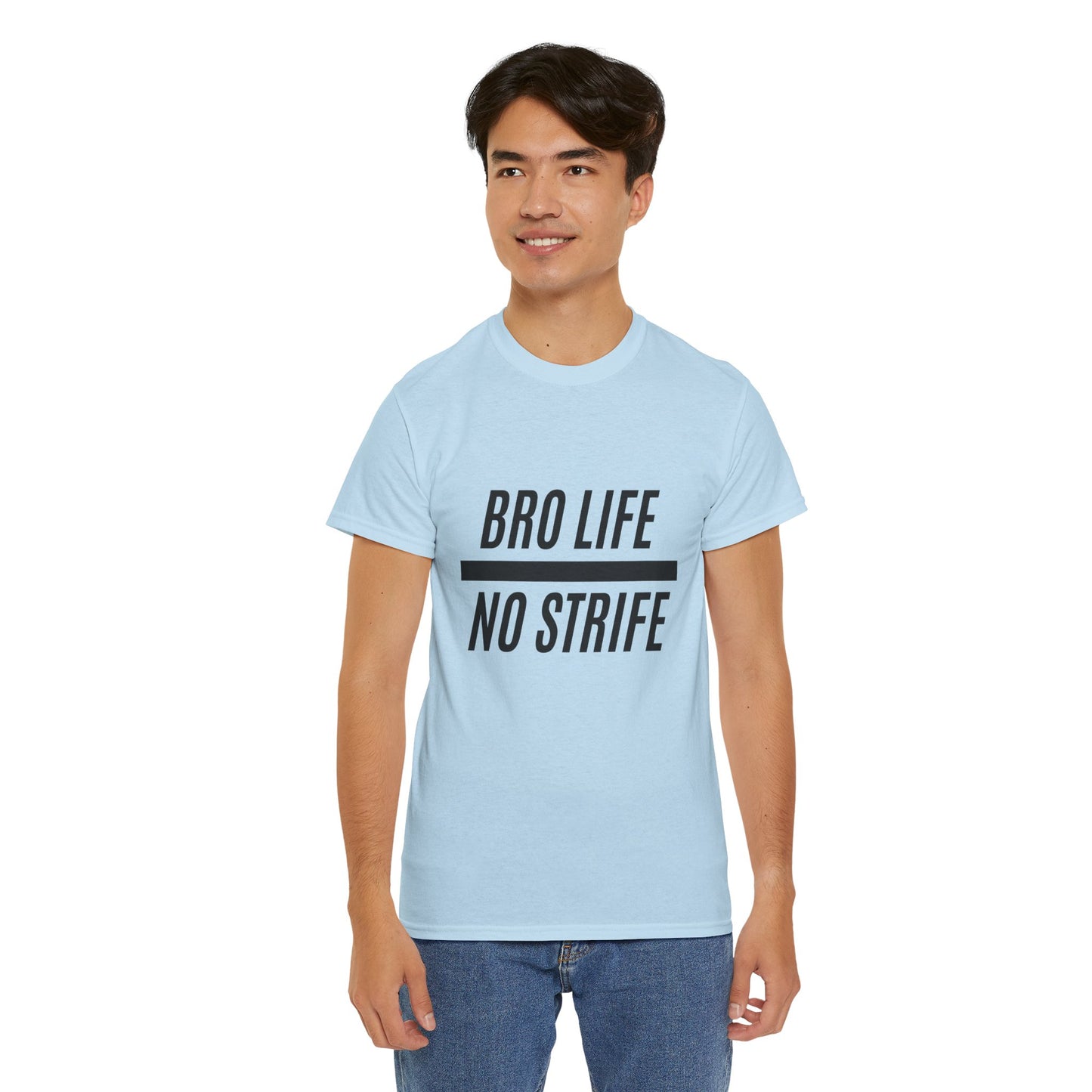 Bro Life Unisex Heavy Cotton Tee, Casual Graphic T-Shirt, Funny Gift for Friends, Everyday Wear, Brotherhood Apparel, Birthday Gift