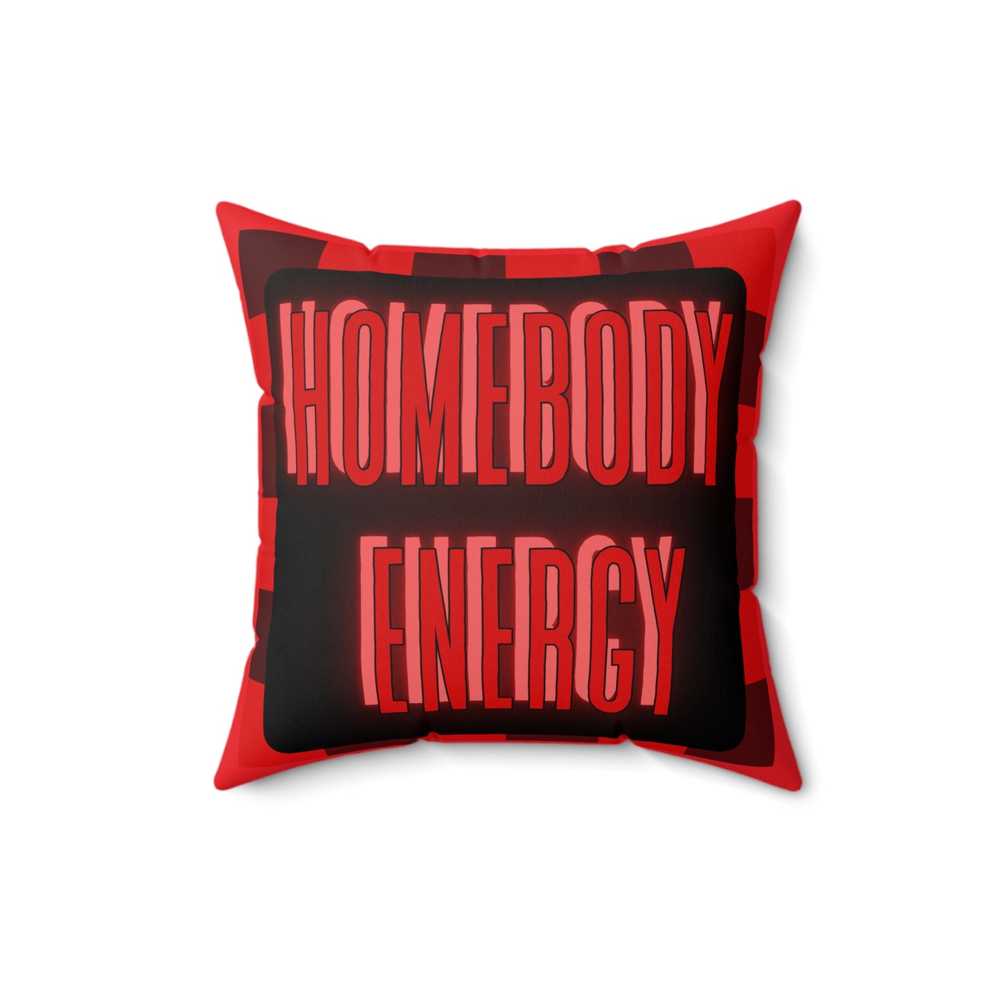 Homebody Energy Square Pillow - Cozy Decor, Gift for Home Lovers, Lounge Cushion, Cozy Vibes, Housewarming Essentials, Relaxation Accessory