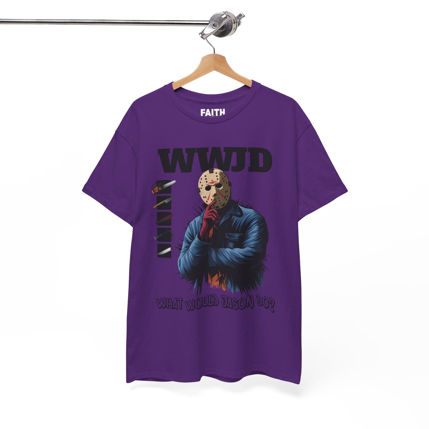 WWJD Unisex Heavy Cotton Tee, Graphic T-Shirt, Casual Wear, Gift for Him, Trendy Apparel, Statement Tee