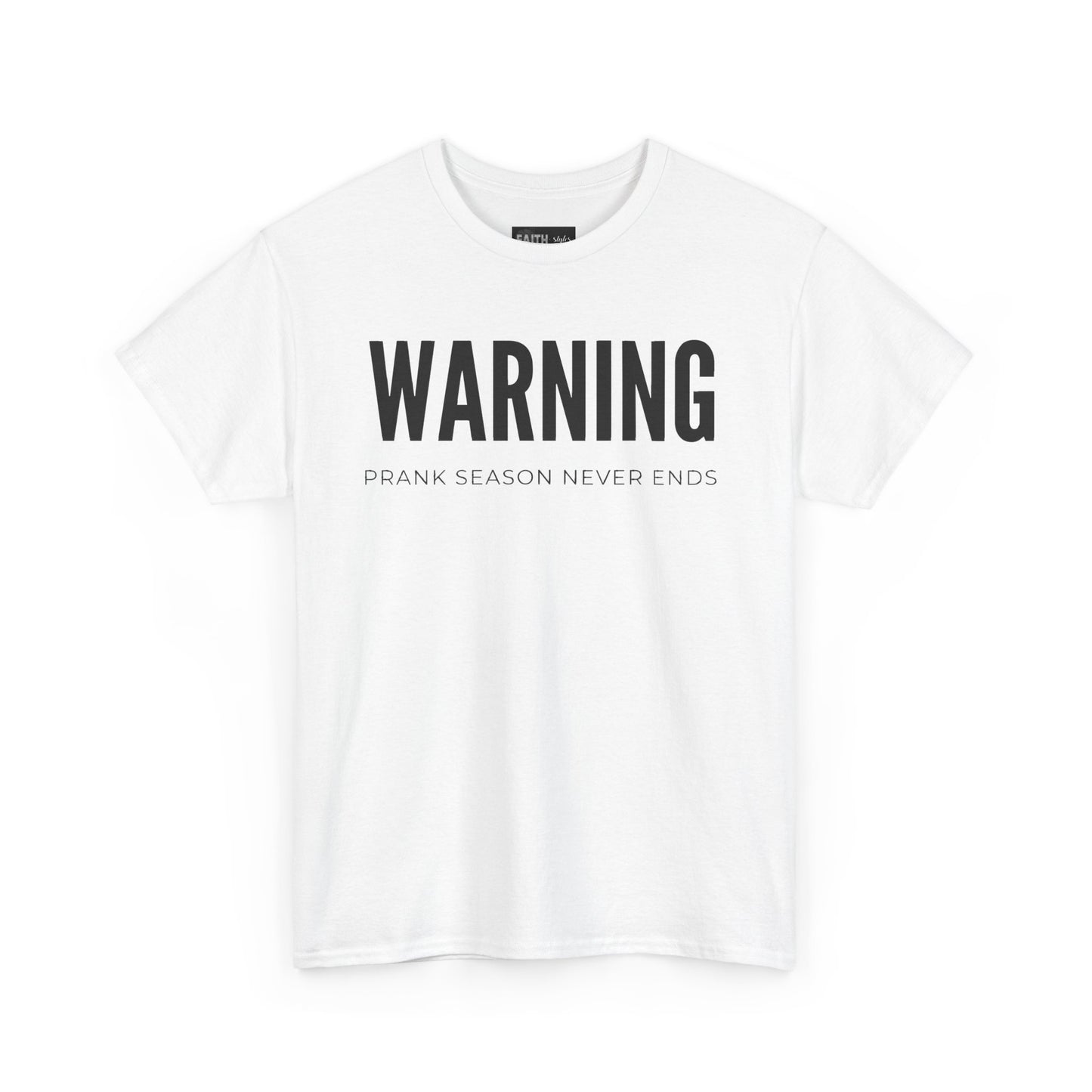 Warning Prank Season Unisex Heavy Cotton Tee | Fun Gift, Casual Wear, Comedy Merchandise, Birthday Gift, Prankster Shirt