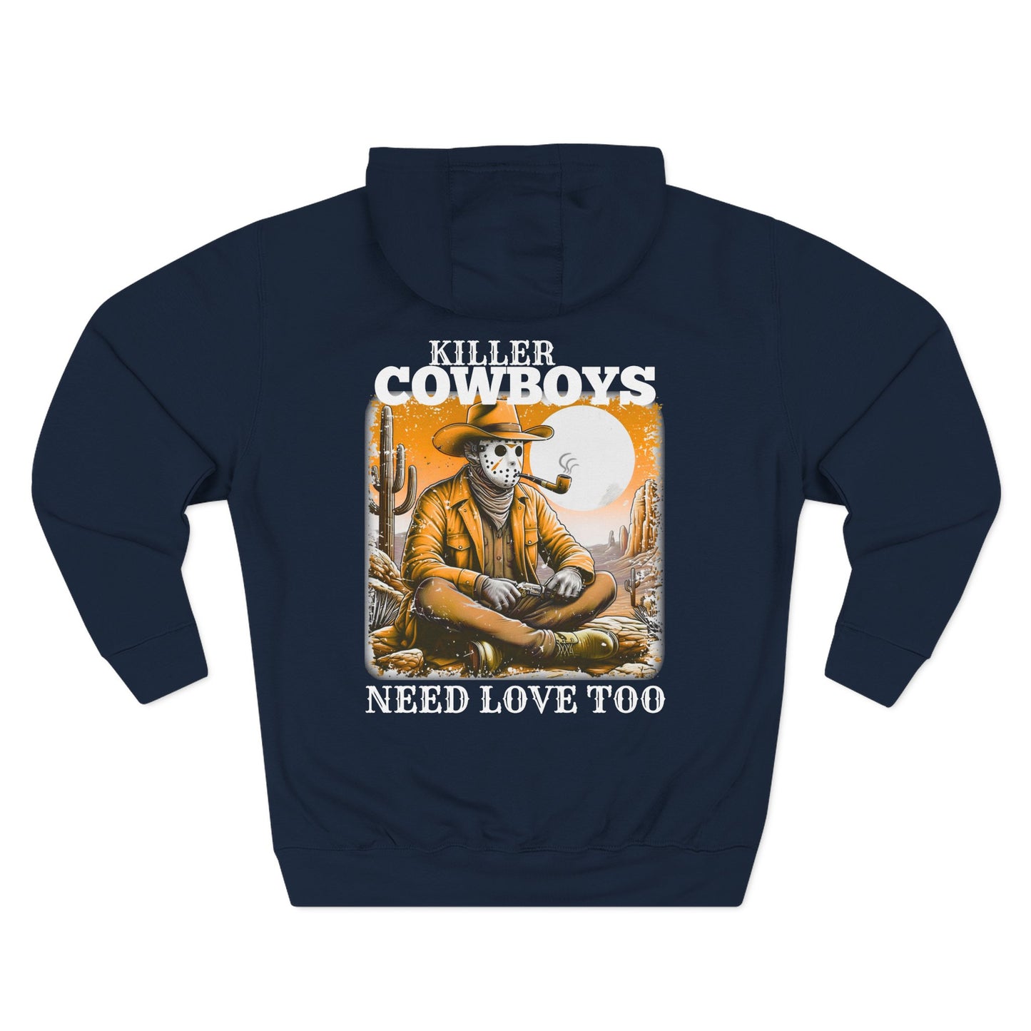 Three-Panel Fleece Hoodie-Front & Back Images