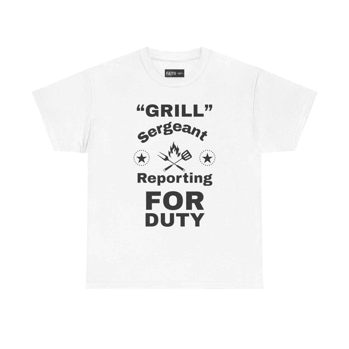 Grill Sergeant Tee - Perfect for BBQs, Father's Day Gift, Unisex Cotton T-Shirt, Outdoor Parties, Cooking Enthusiasts