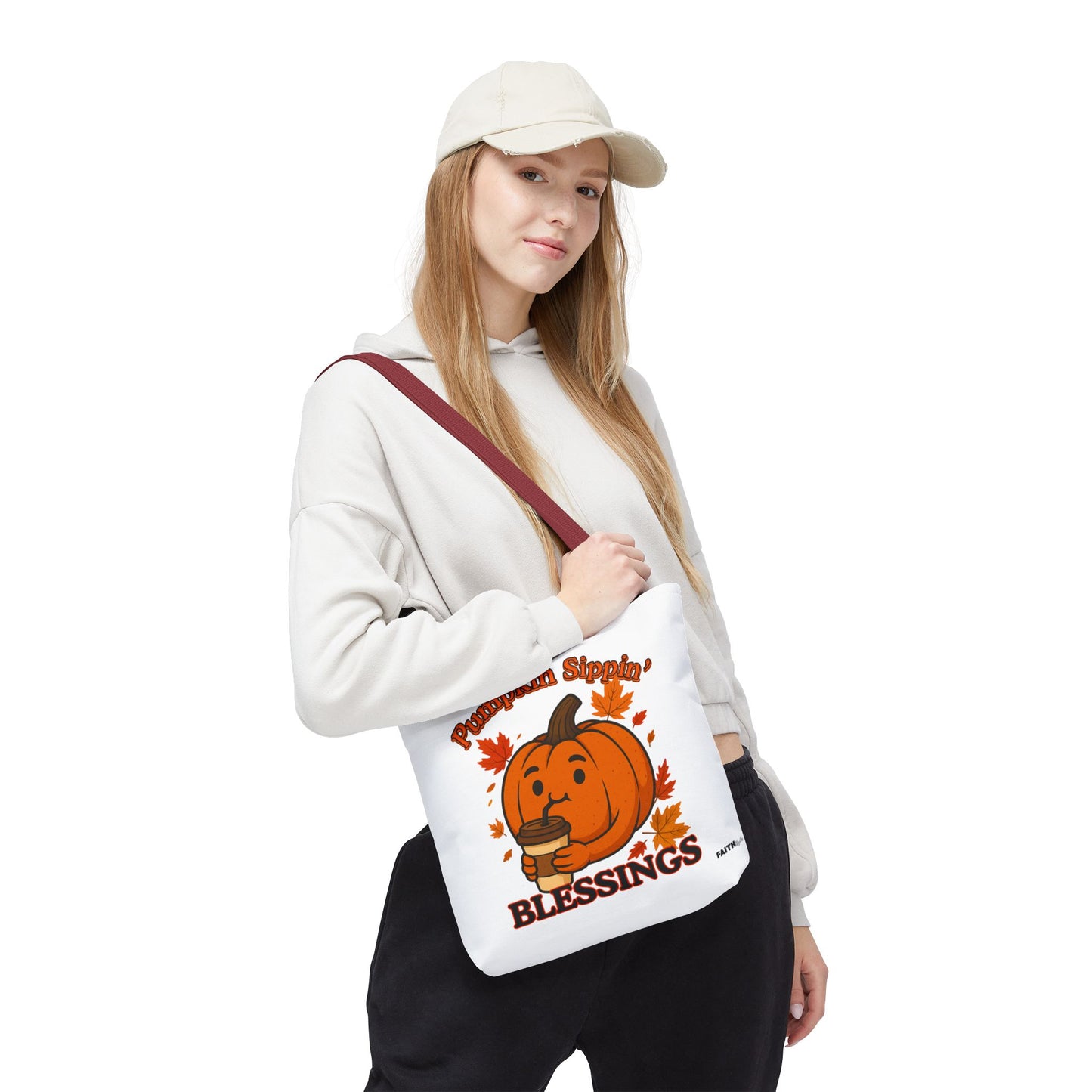FaithStyles Autumn Pumpkin Blessings Tote Bag | Fall Bag, Cute Tote, Gift for Her, Thanksgiving, Coffee Lovers, Halloween Decor