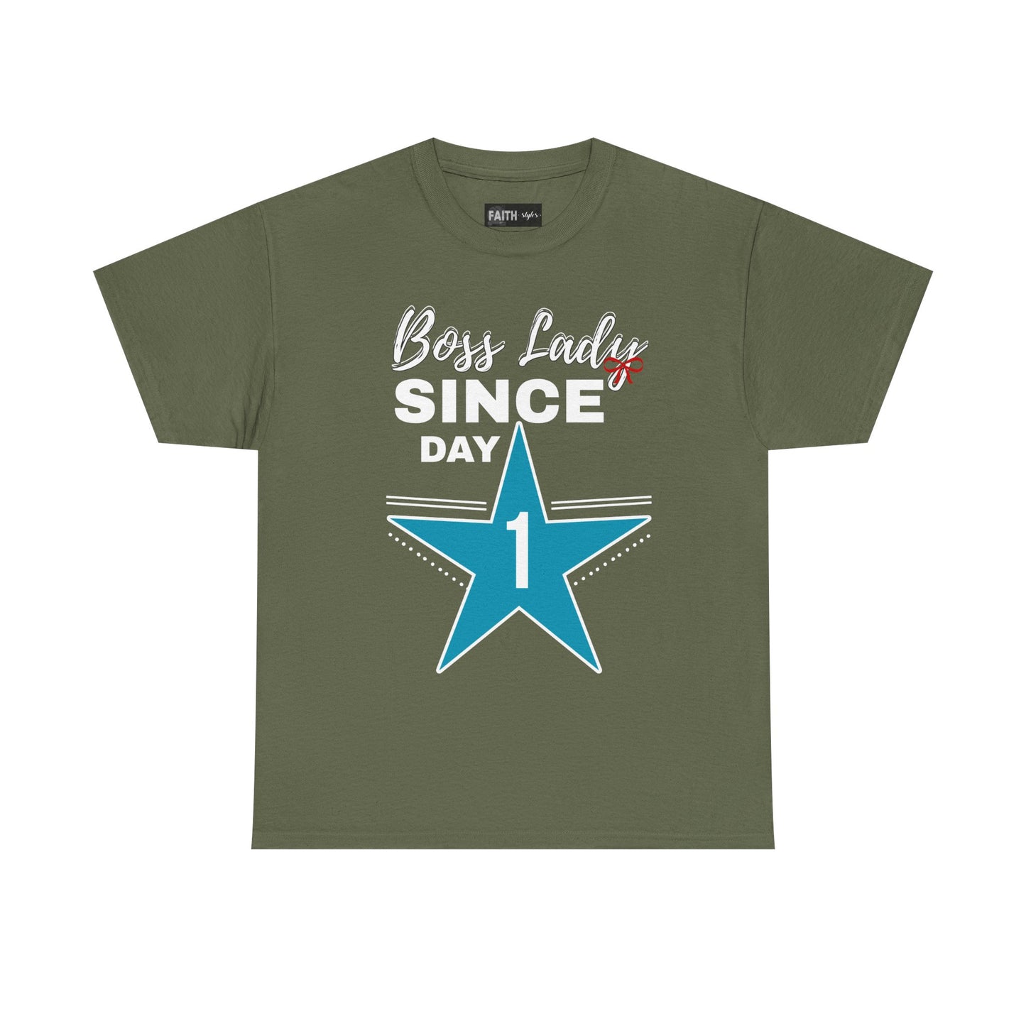 Boss Lady Since Day 1 Tee - Unisex Heavy Cotton Shirt, Perfect for Bosses, Gifts, Celebrations, Fun Occasions, Casual Wear