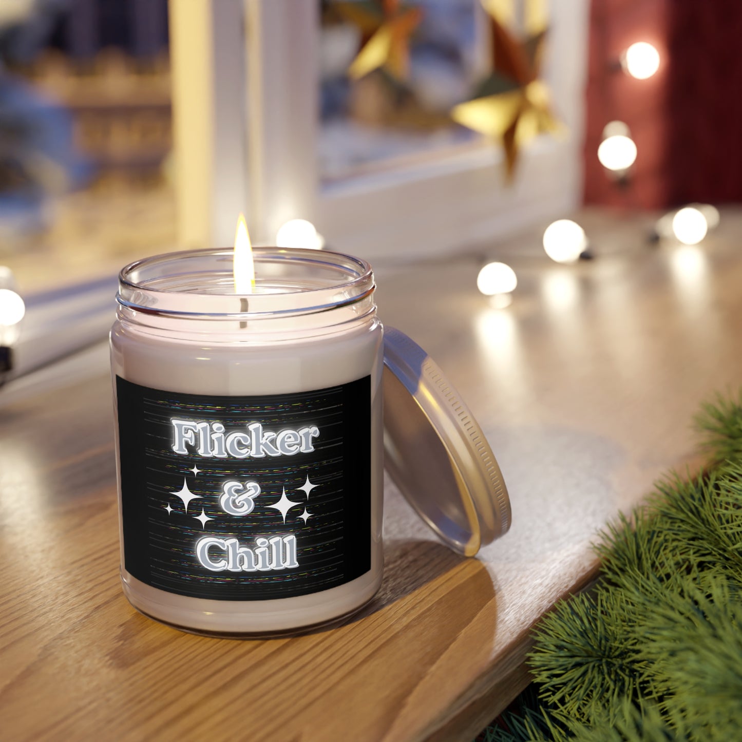 Scented Soy Candle - Flicker & Chill, Aromatherapy Gift, Home Decor, Relaxation, Self-Care, Cozy Vibes, Unique Fragrance