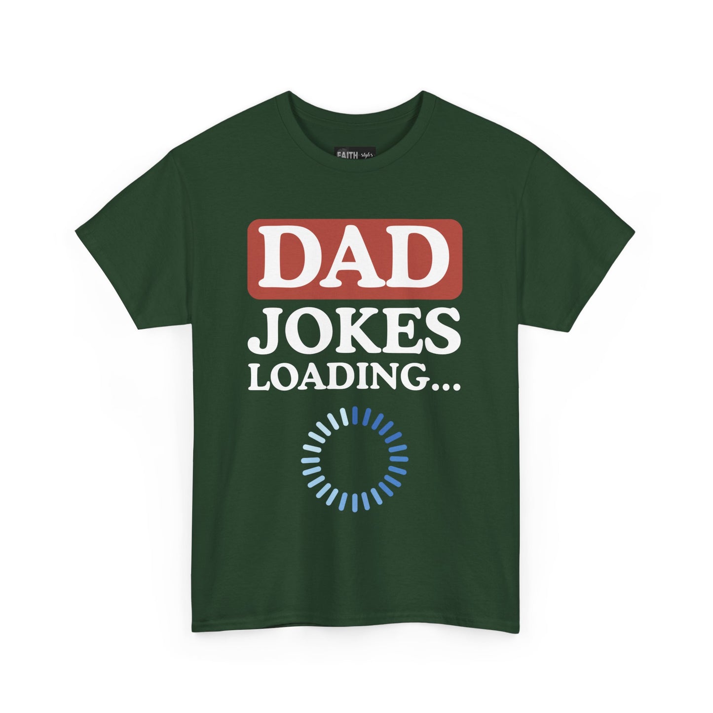 Dad Jokes Loading Unisex Heavy Cotton Tee, Funny Father's Day Gift, Humor T-Shirt, Dad Shirt, Gag Gift for Dads, Casual Everyday Wear
